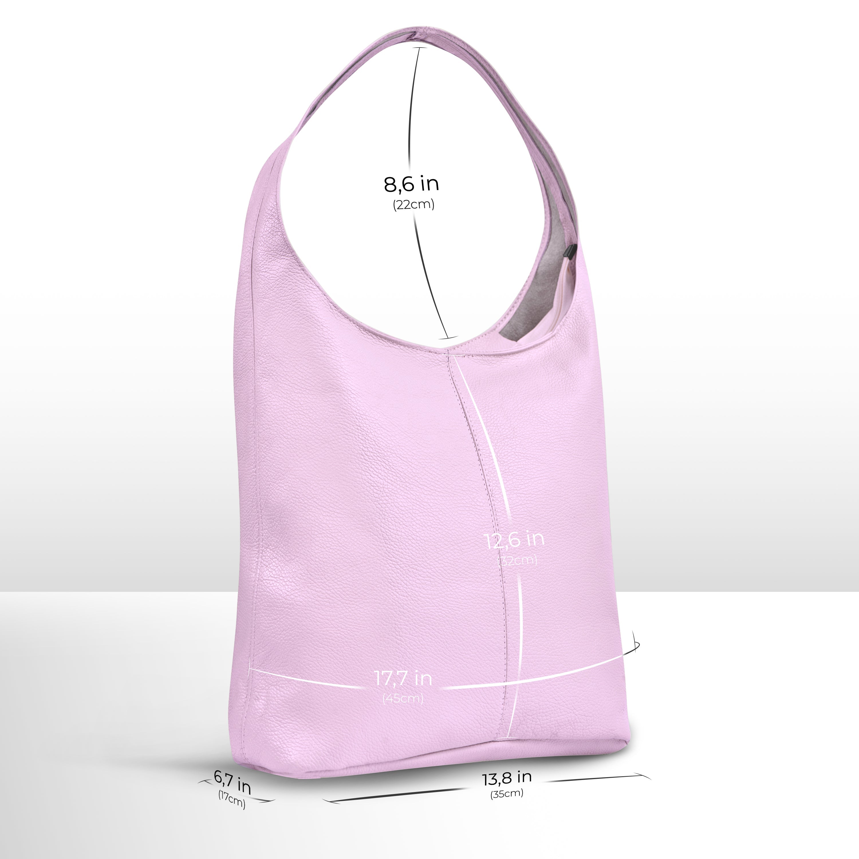 Italian Genuine Calf Leather Hobo Bag 011943