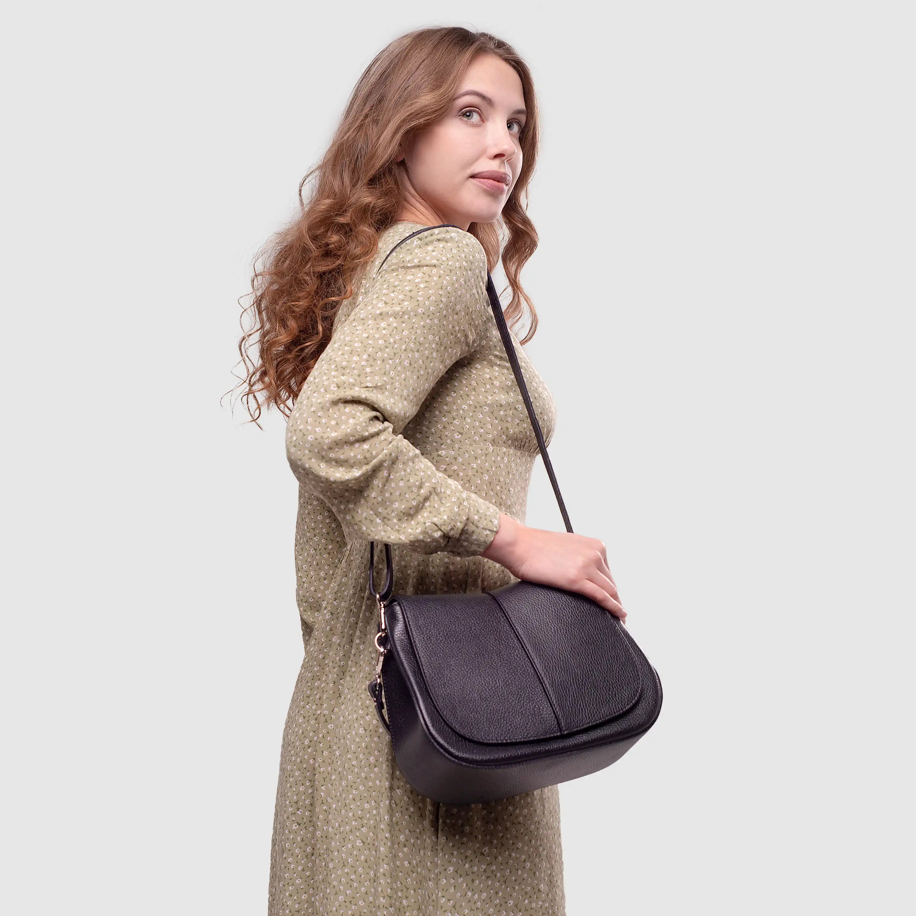 Italian Genuine Calf Leather Shoulder Bag 132610