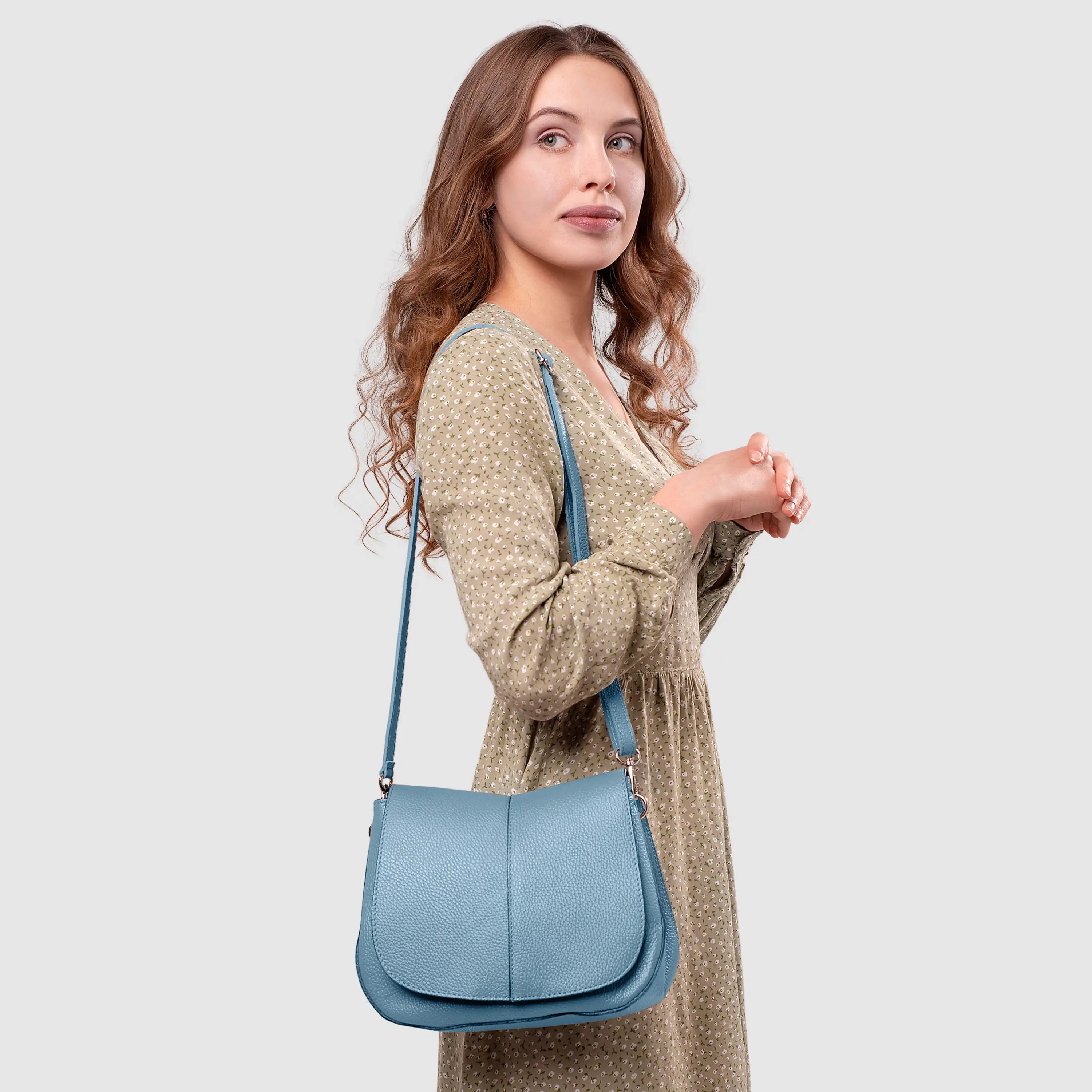 Italian Genuine Calf Leather Shoulder Bag 132610
