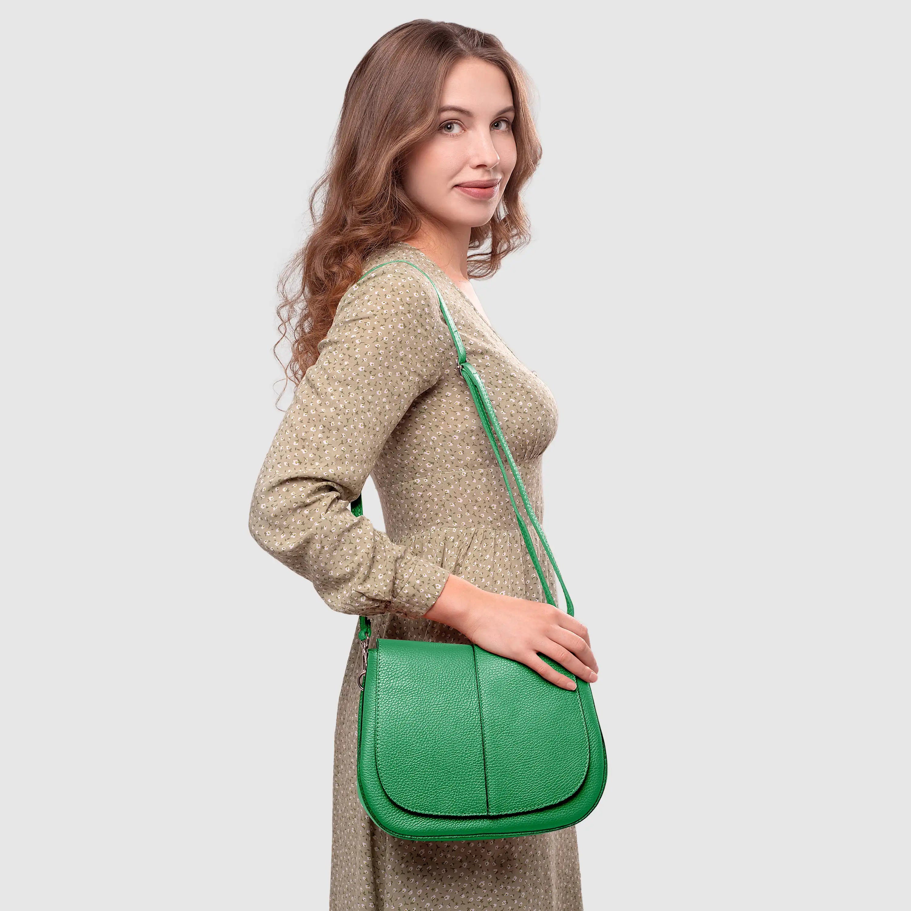 Italian Genuine Calf Leather Shoulder Bag 132610