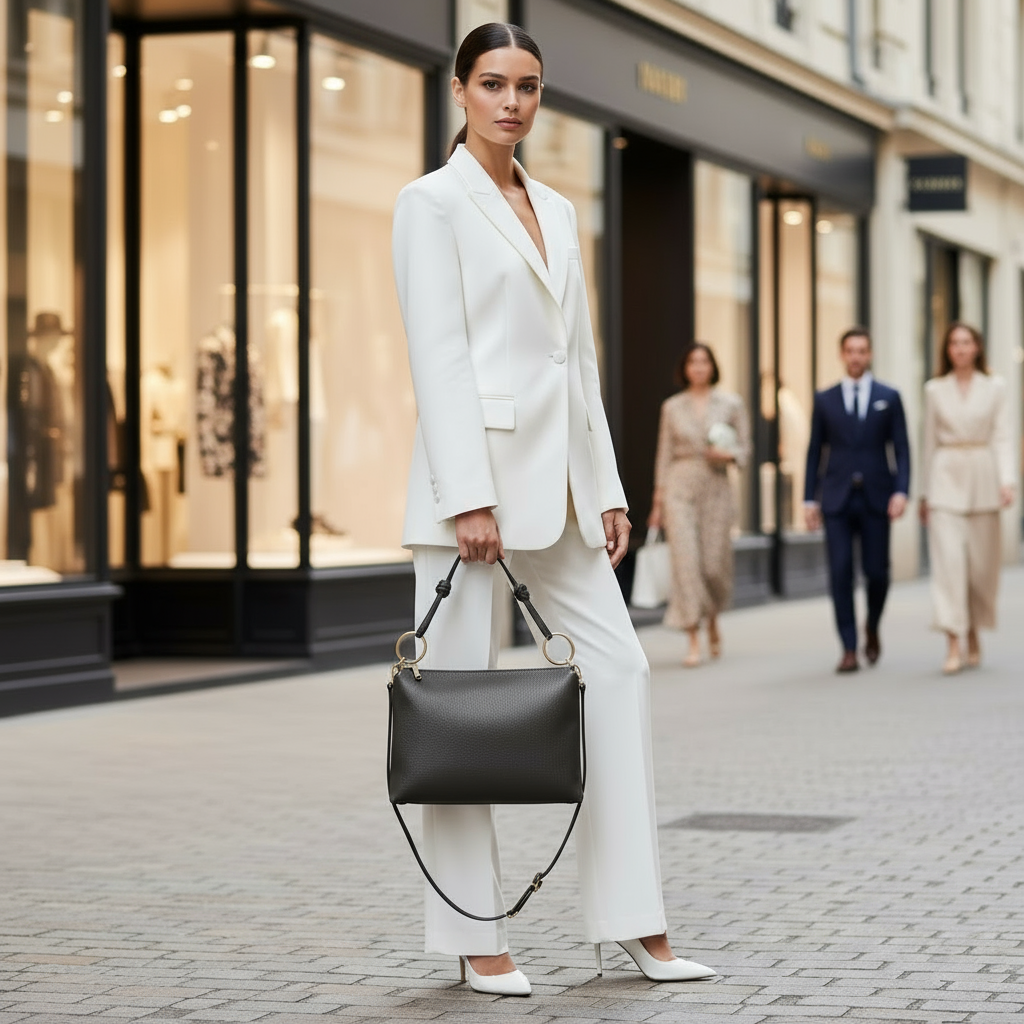Italian Genuine Calf Leather Shoulder Bag 171551