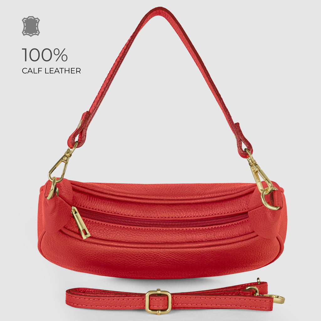 Italian Genuine Calf Leather Shoulder Bag 222024