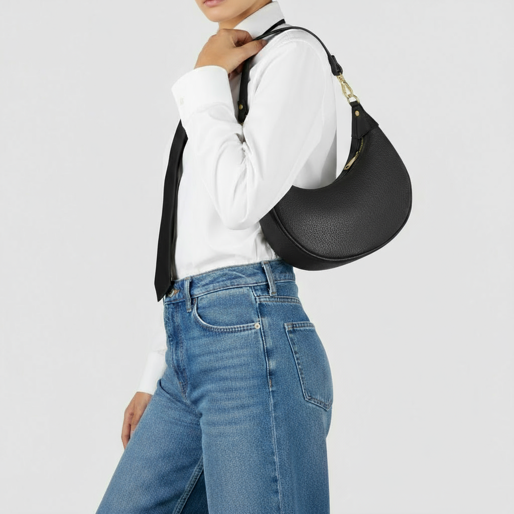 Italian Genuine Calf Leather Shoulder Bag 222024
