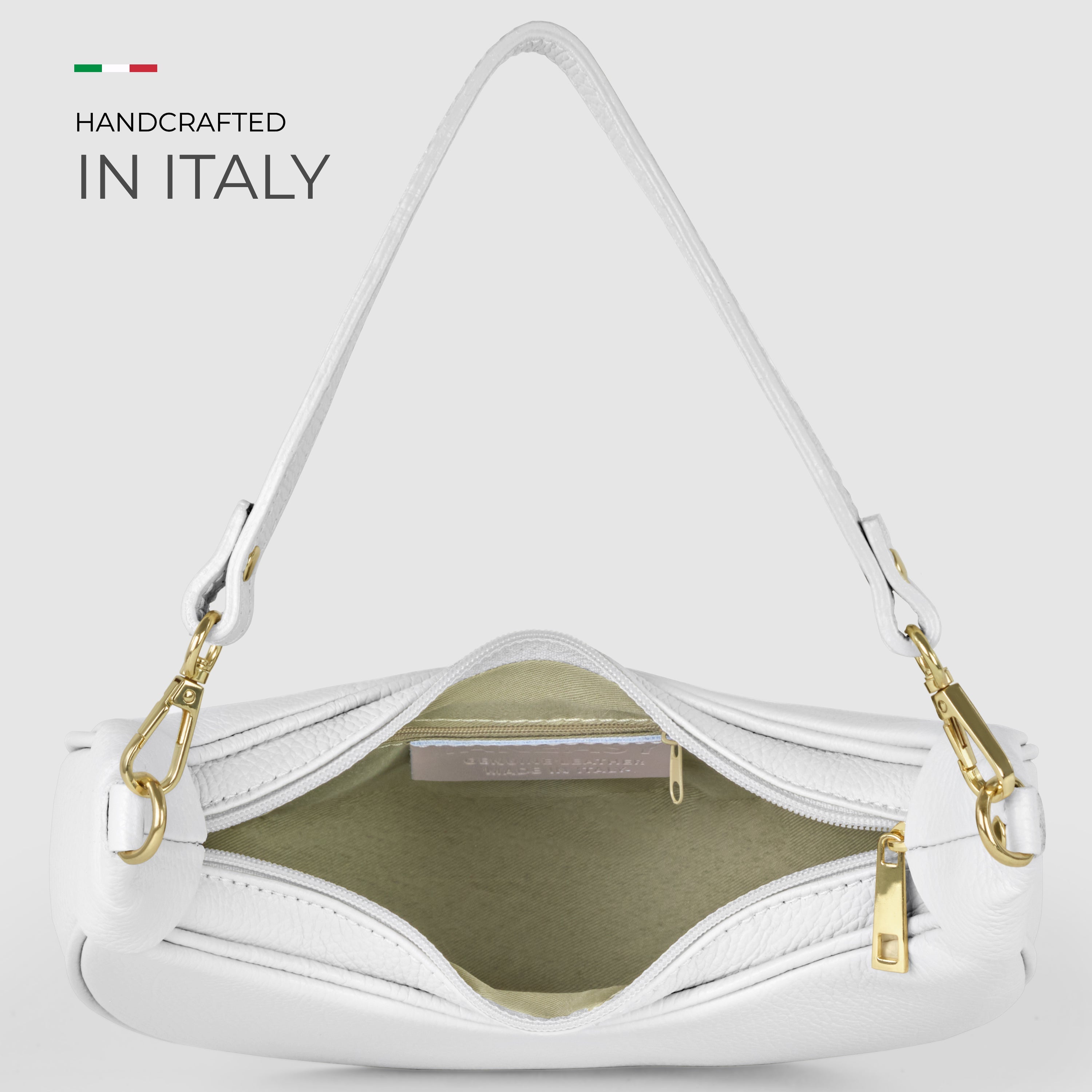 Italian Genuine Calf Leather Shoulder Bag 222024