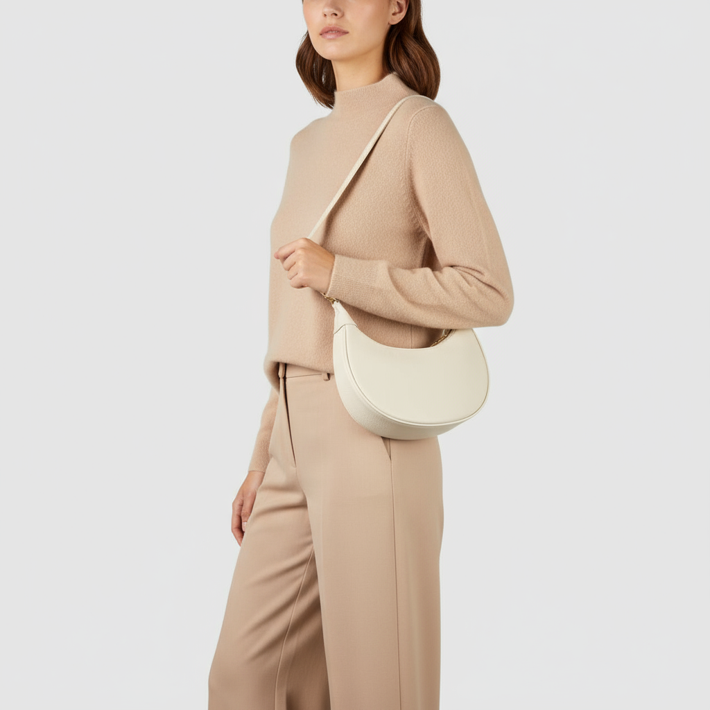 Italian Genuine Calf Leather Shoulder Bag 222024