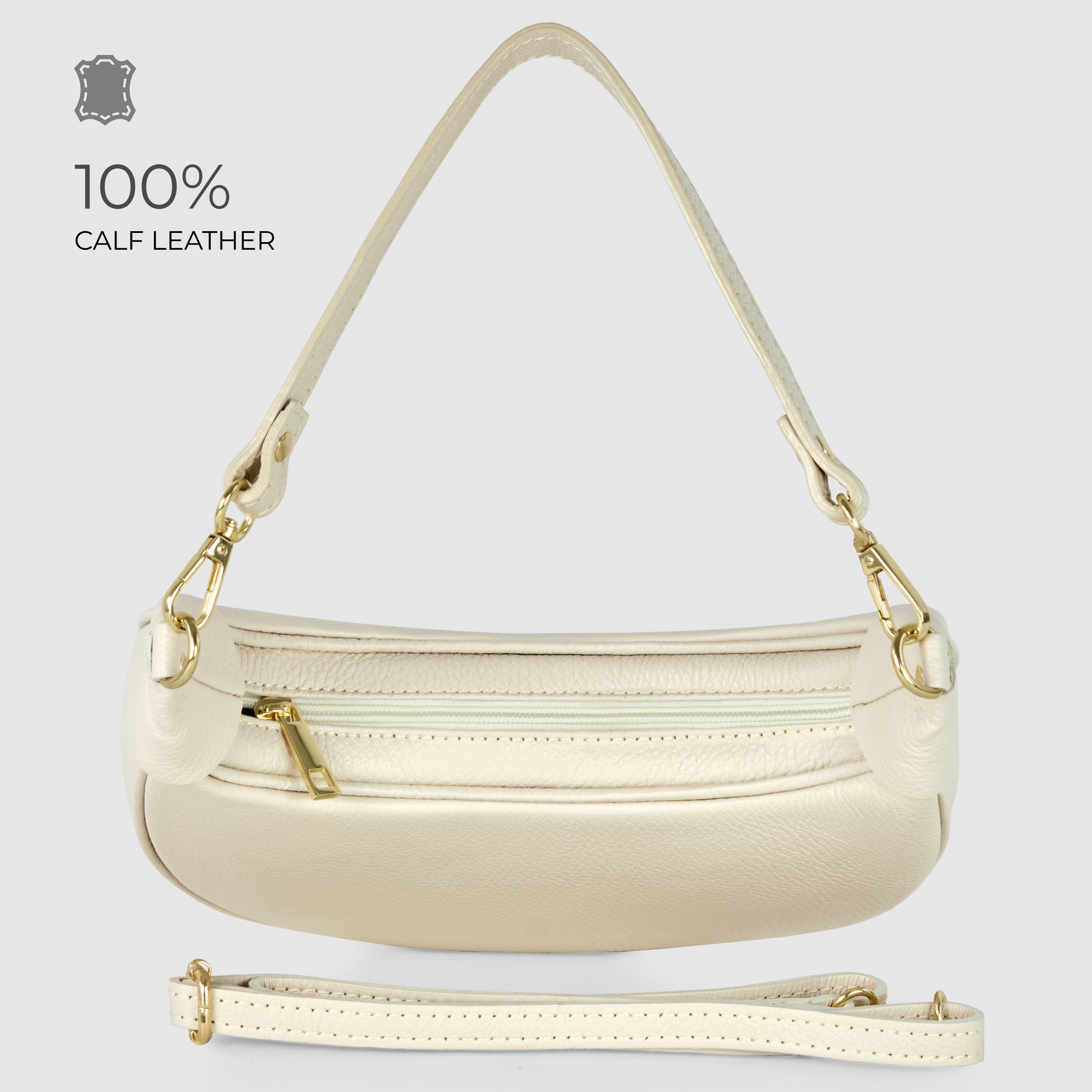 Italian Genuine Calf Leather Shoulder Bag 222024