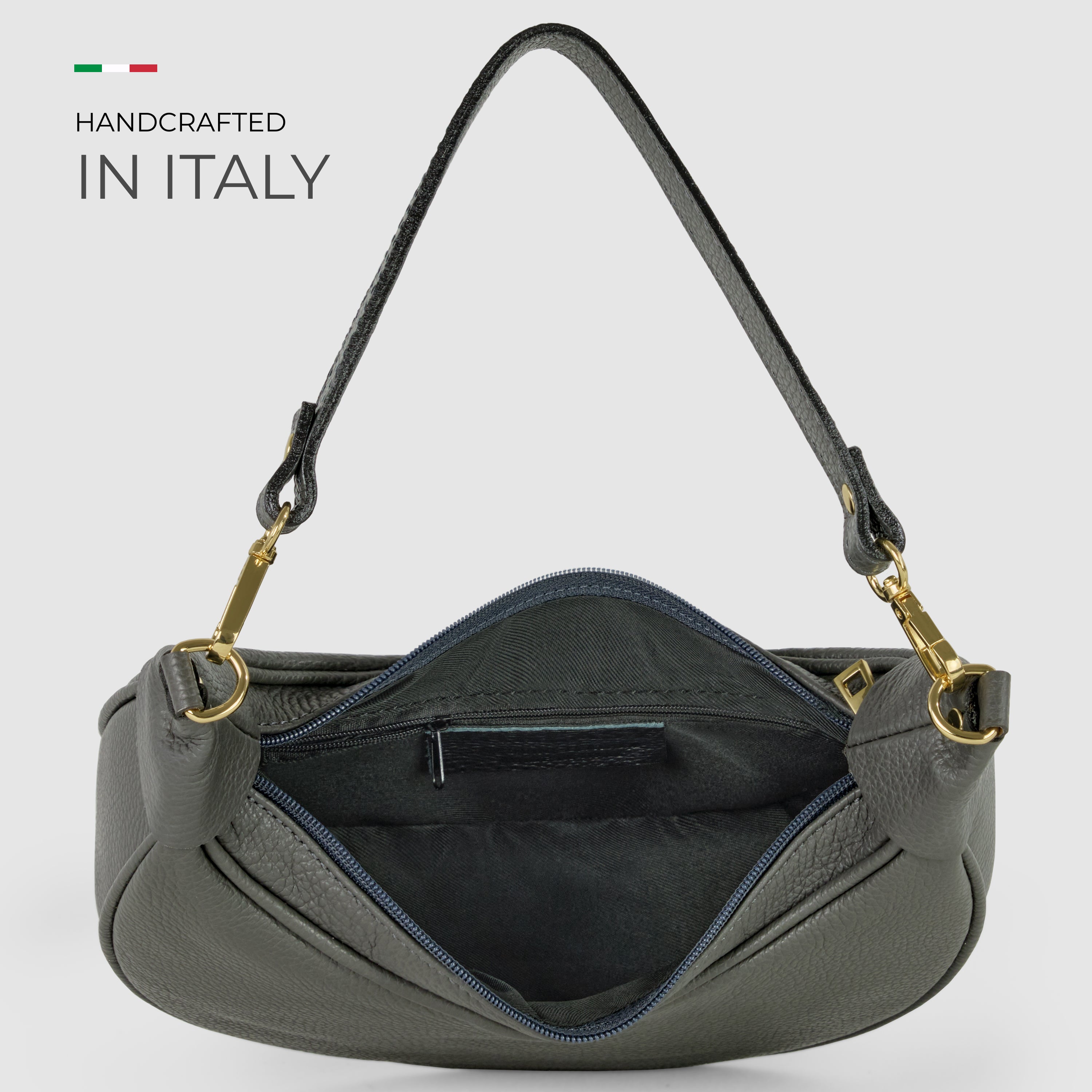 Italian Genuine Calf Leather Shoulder Bag 222024