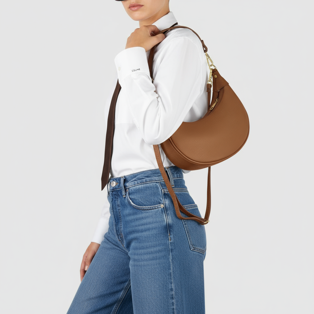 Italian Genuine Calf Leather Shoulder Bag 222024