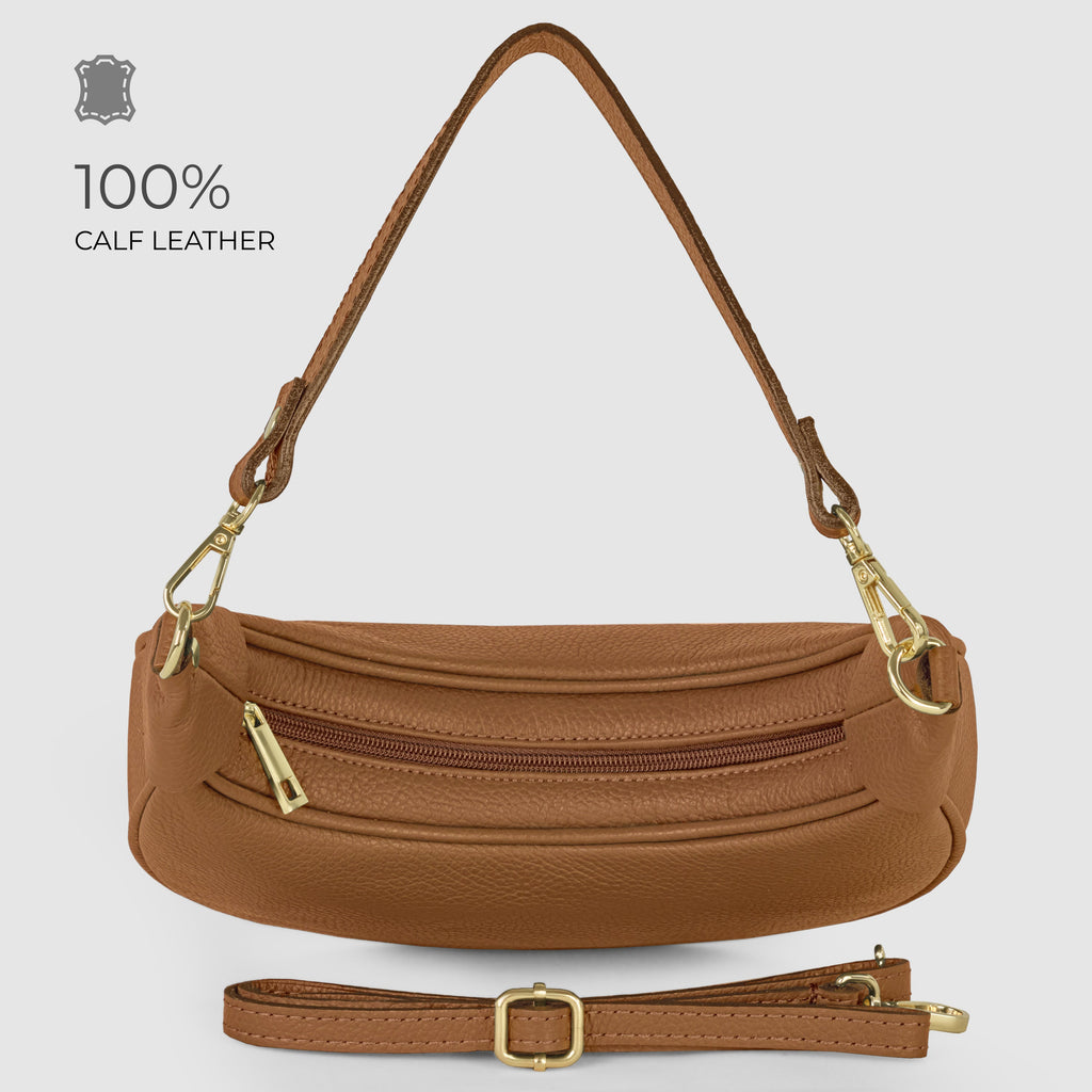 Italian Genuine Calf Leather Shoulder Bag 222024