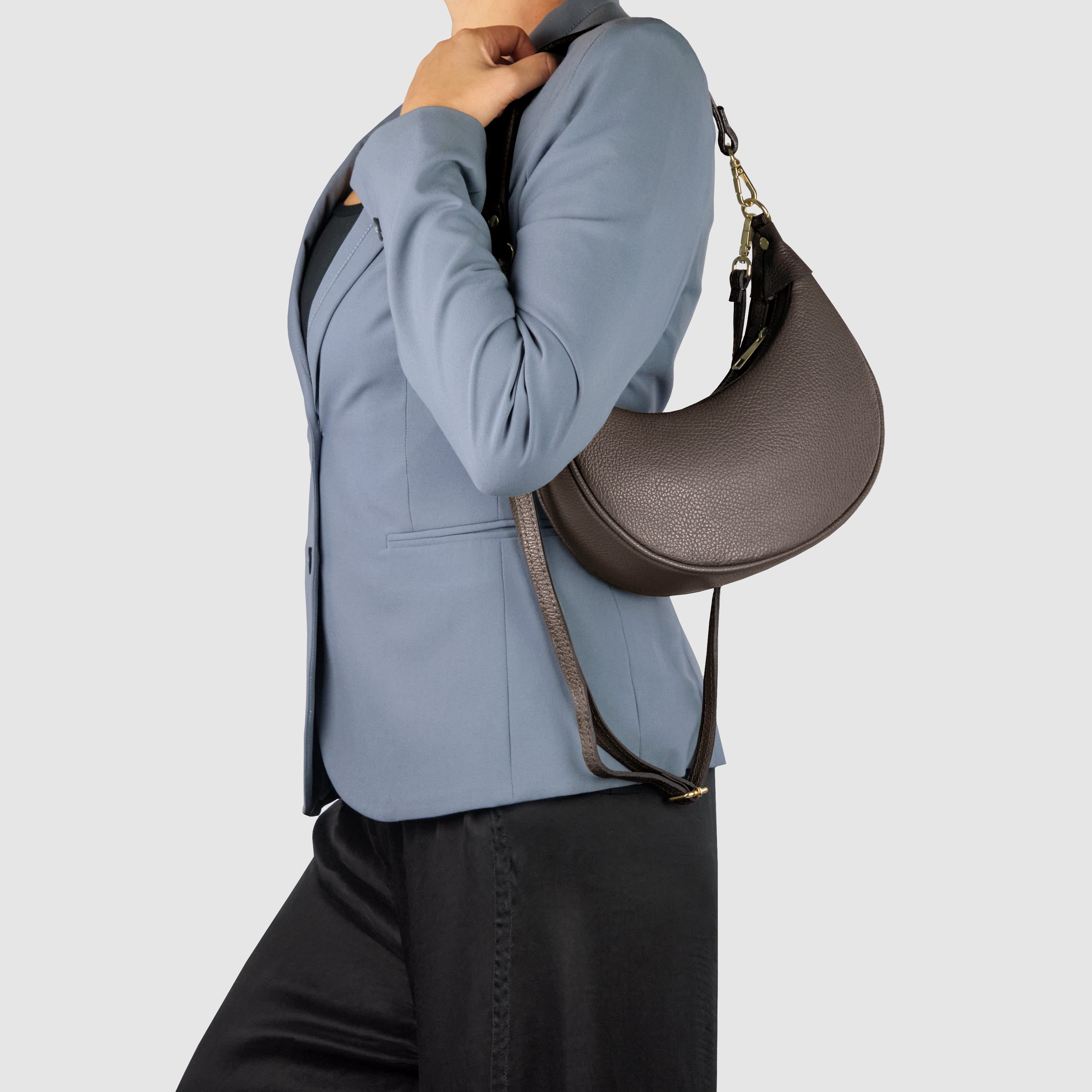 Italian Genuine Calf Leather Shoulder Bag 222024