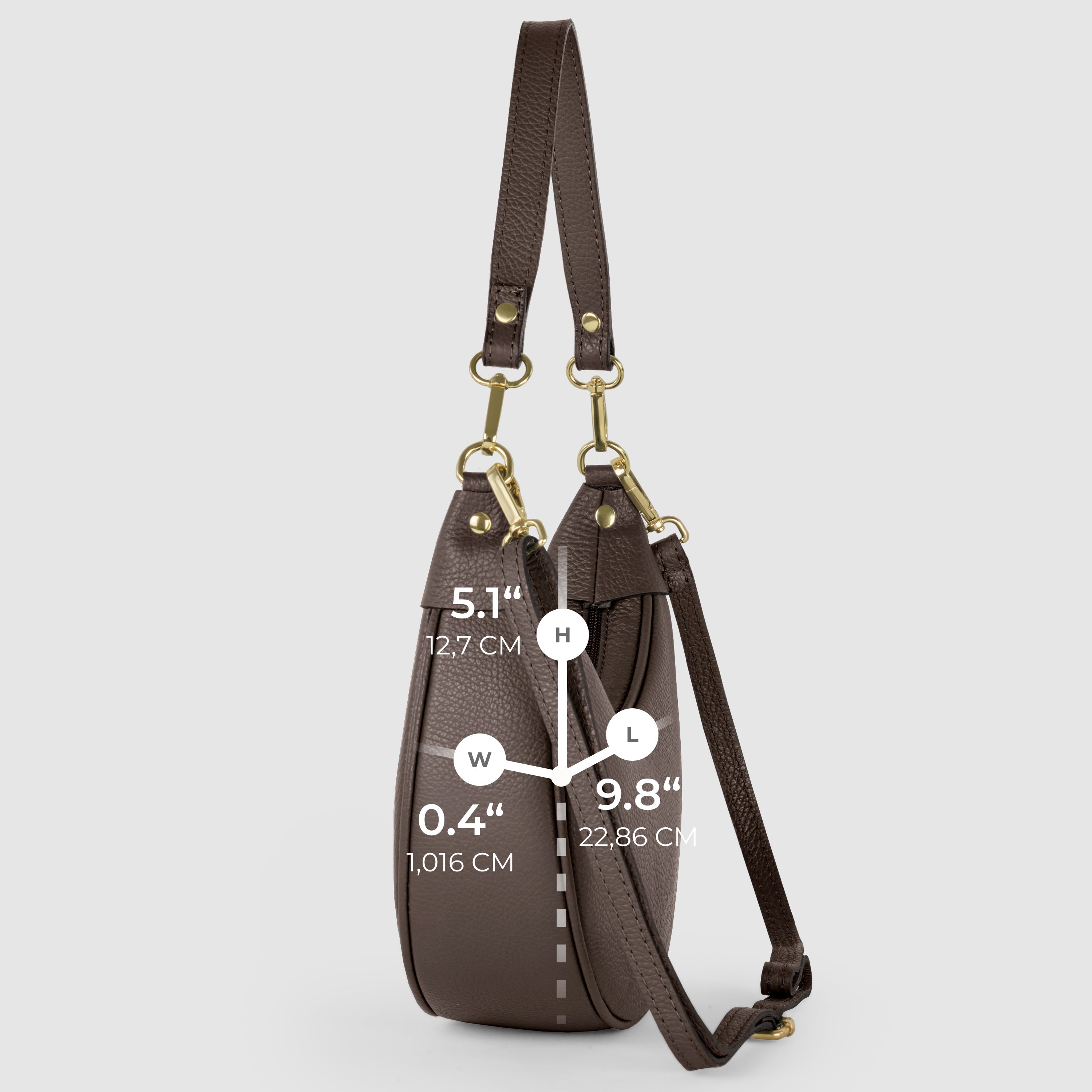 Italian Genuine Calf Leather Shoulder Bag 222024
