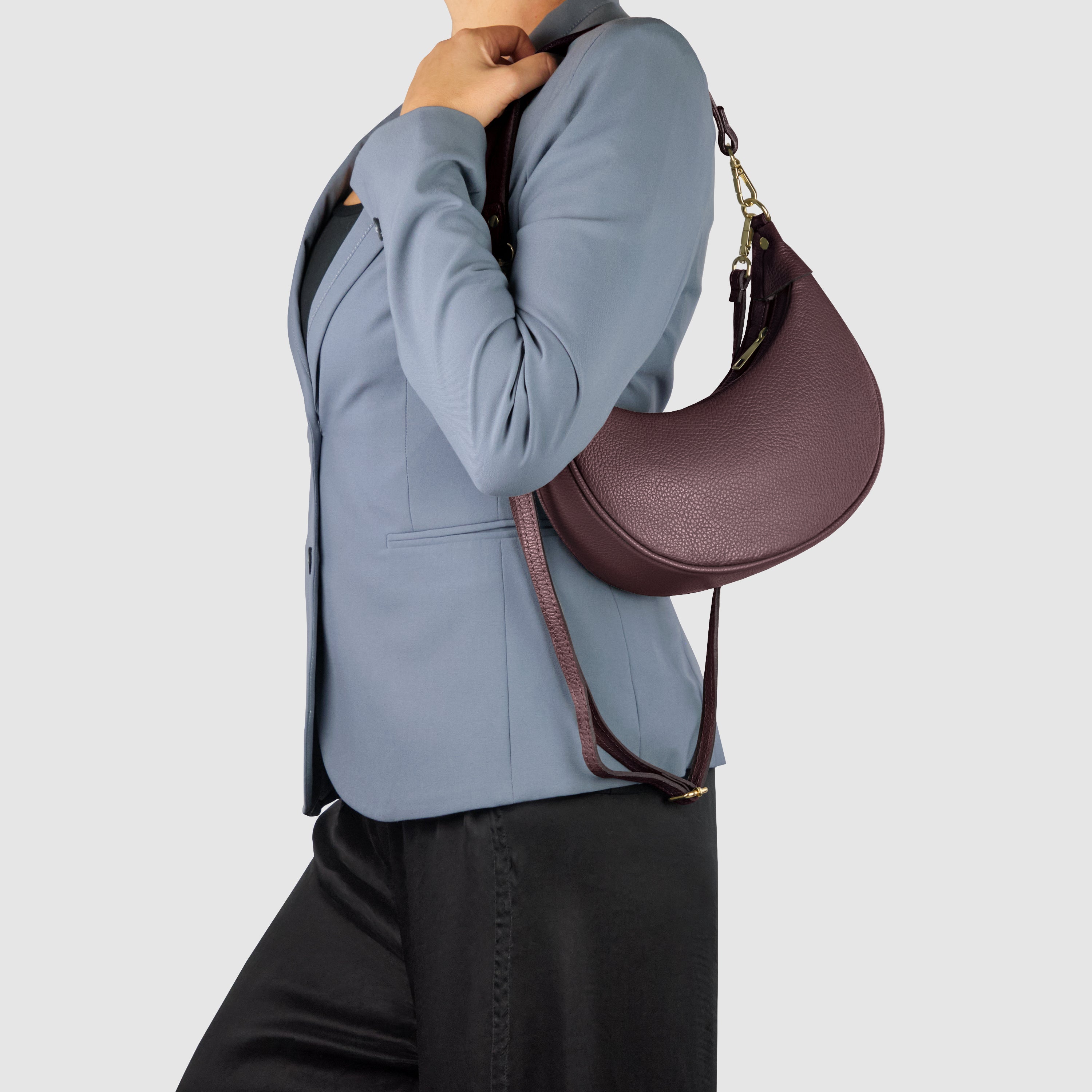 Italian Genuine Calf Leather Shoulder Bag 222024