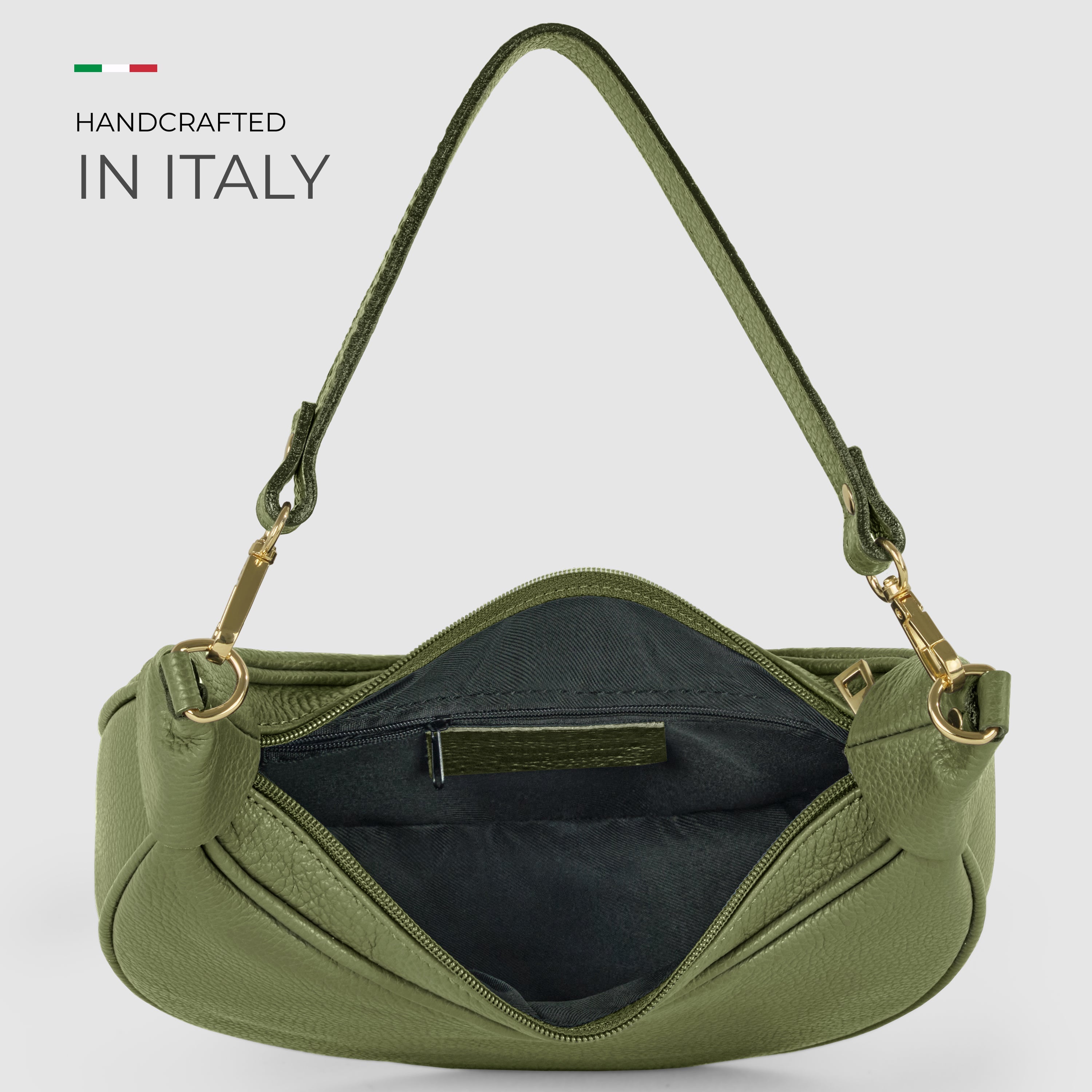 Italian Genuine Calf Leather Shoulder Bag 222024