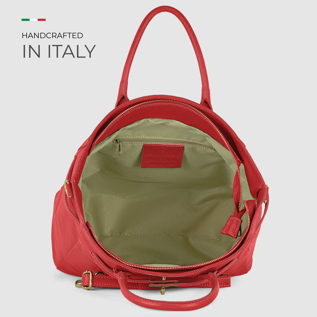 Italian Genuine Calf Leather Top-Handle Bag 233233