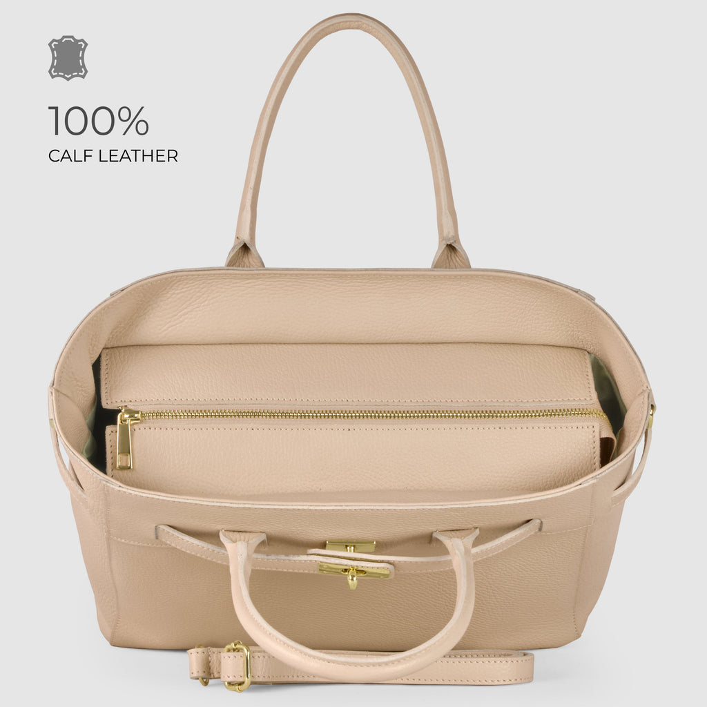 Italian Genuine Calf Leather Top-Handle Bag 233233