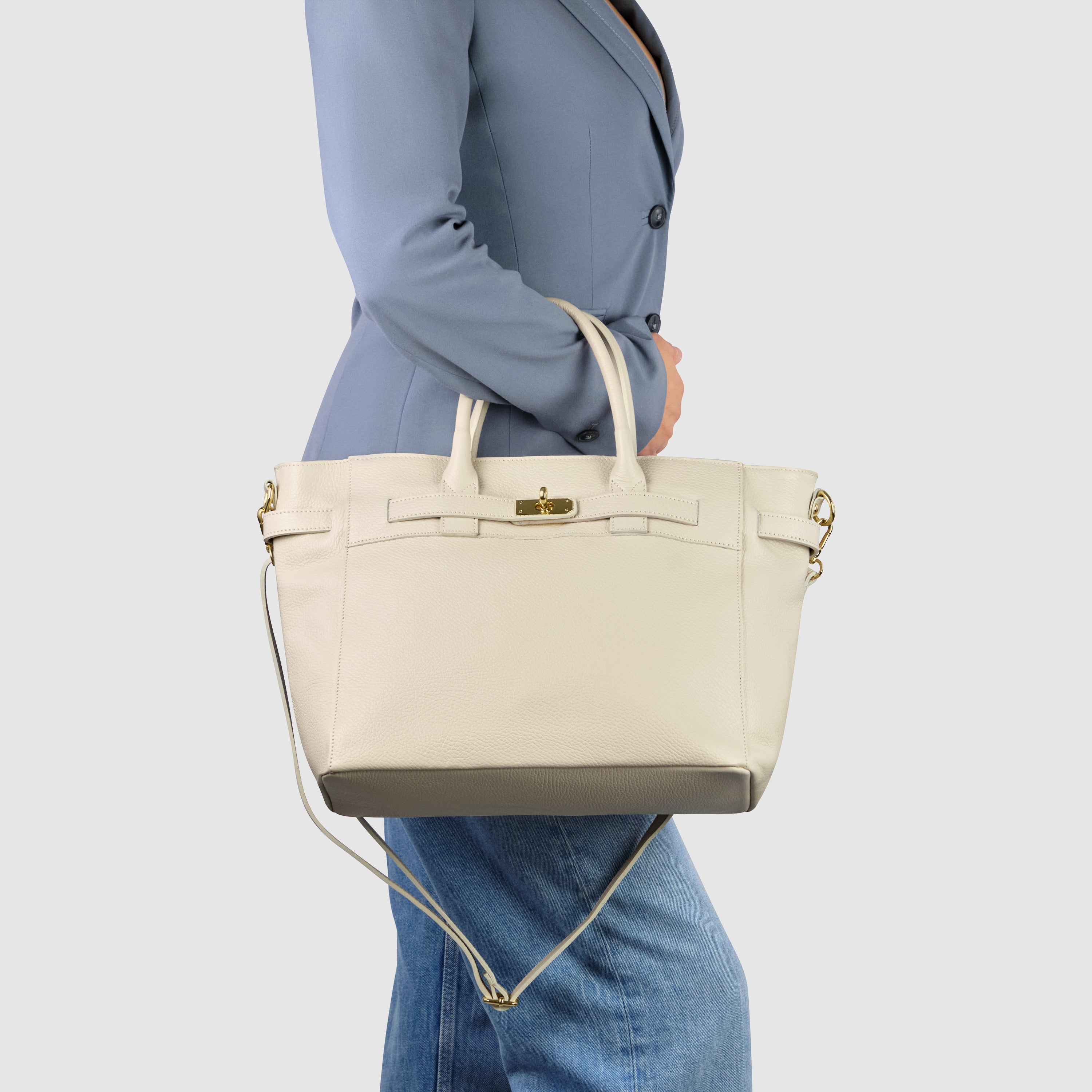 Italian Genuine Calf Leather Top-Handle Bag 233233