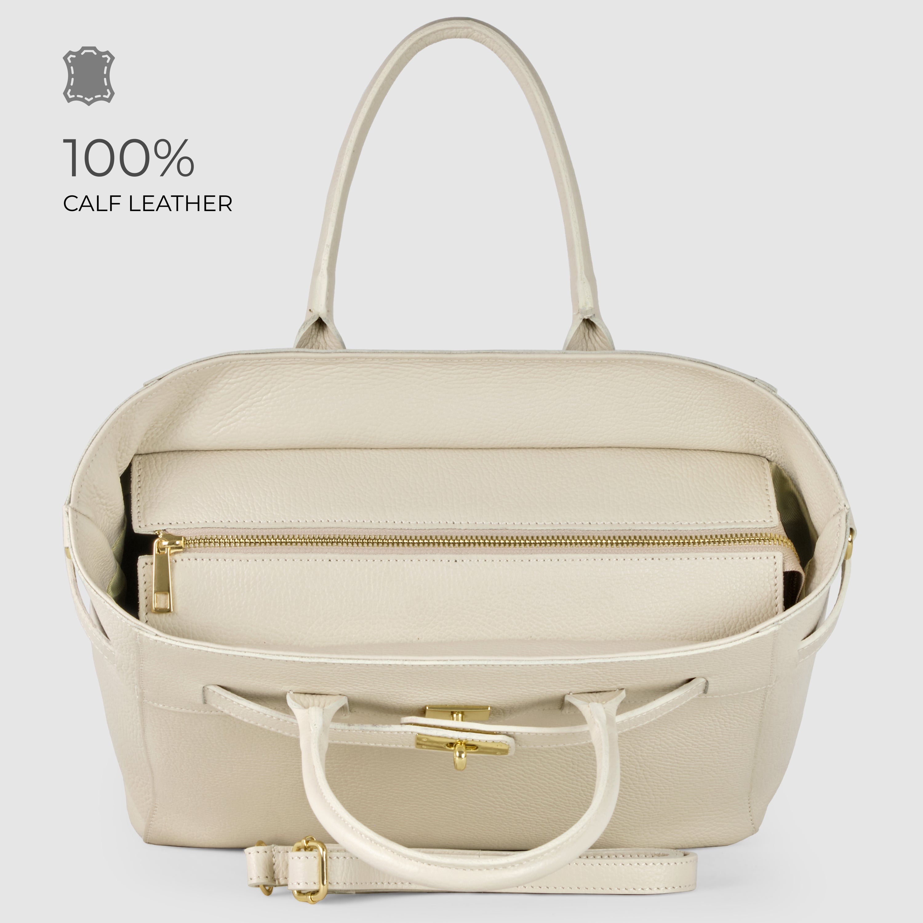 Italian Genuine Calf Leather Top-Handle Bag 233233
