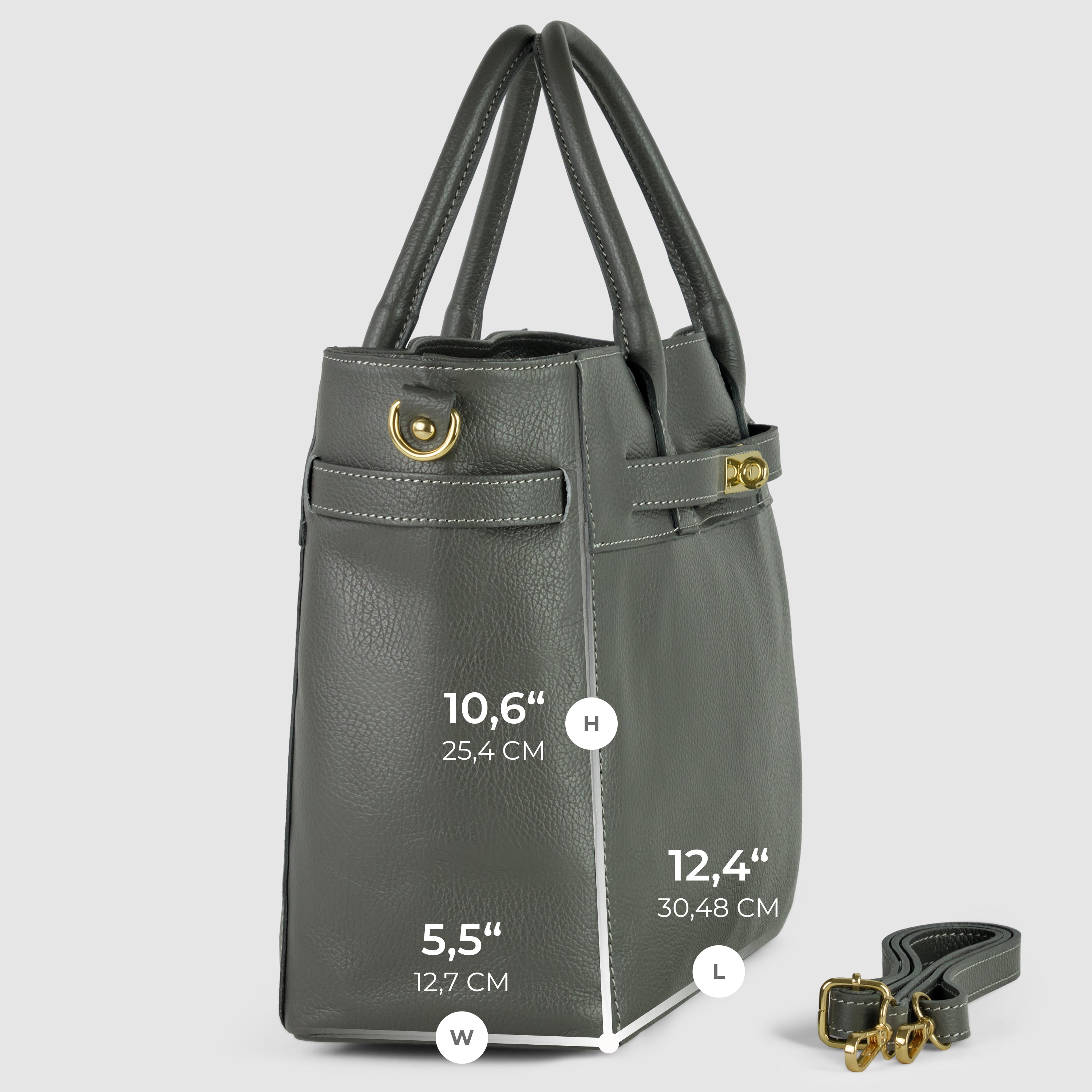Italian Genuine Calf Leather Top-Handle Bag 233233