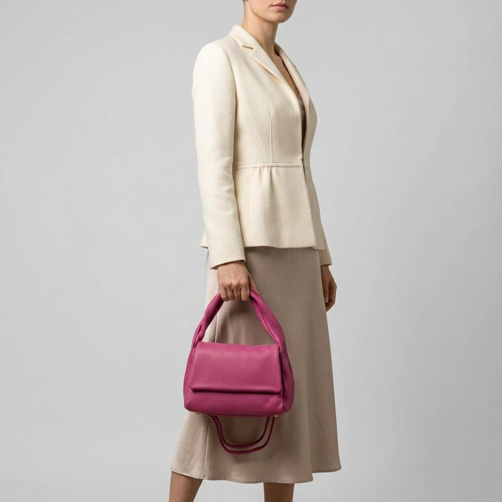 Italian Genuine Calf Leather Top-Handle Bag 262495