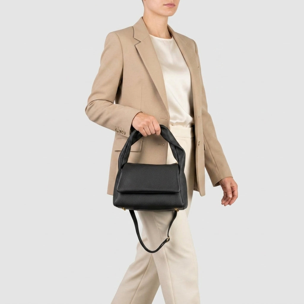 Italian Genuine Calf Leather Top-Handle Bag 262495