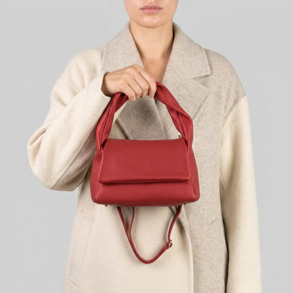 Italian Genuine Calf Leather Top-Handle Bag 262495