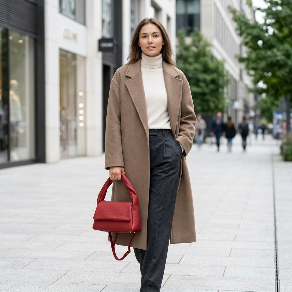 Italian Genuine Calf Leather Top-Handle Bag 262495