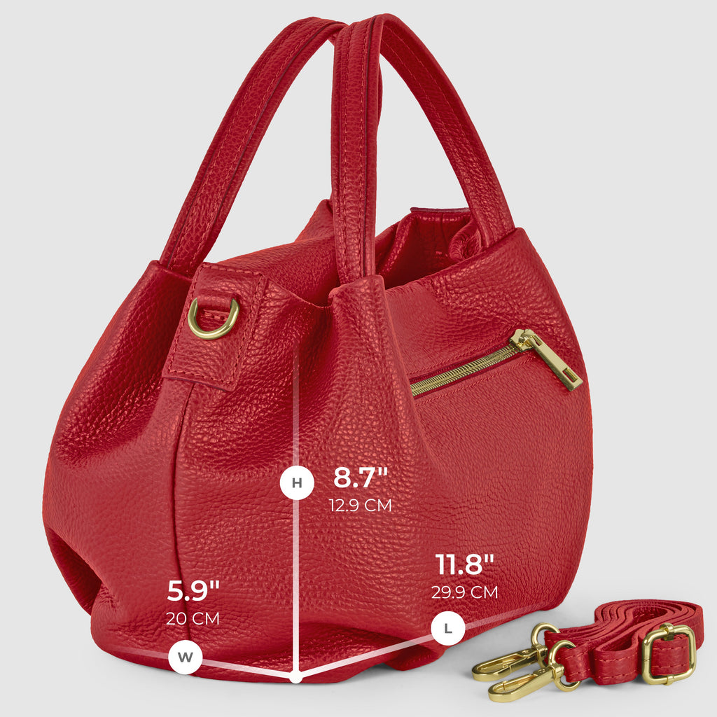 Italian Genuine Calf Leather Top-Handle Bag 322055
