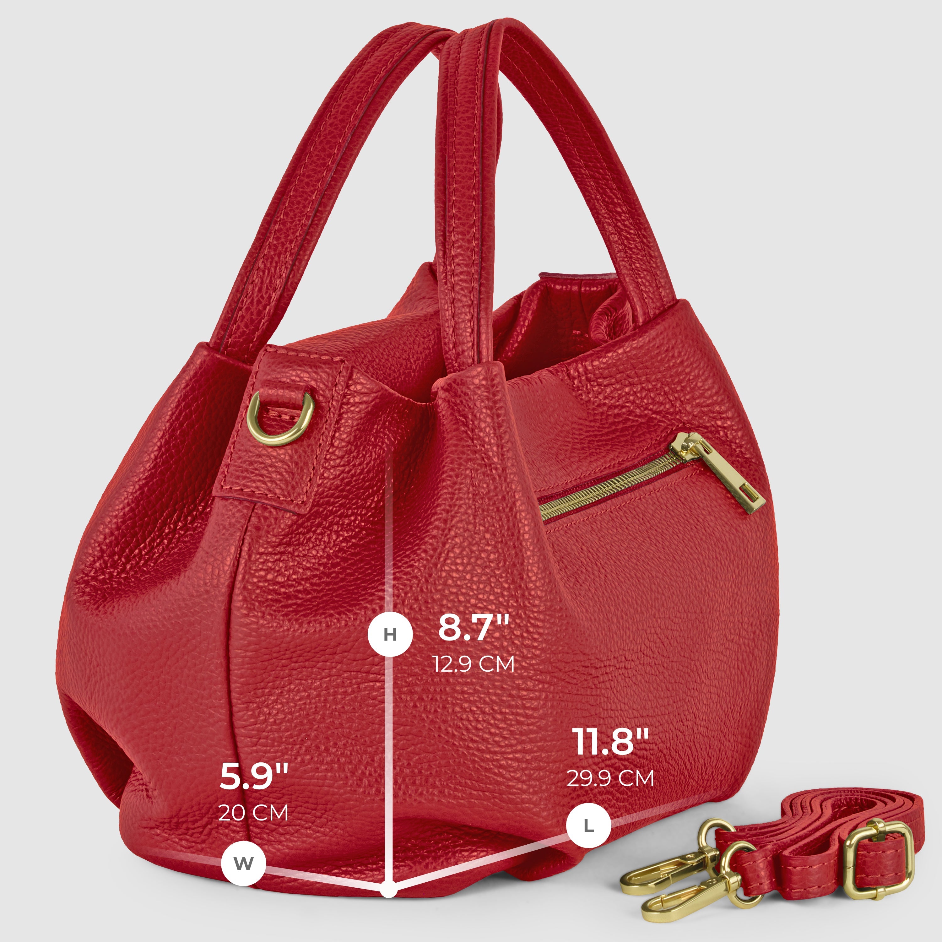 Italian Genuine Calf Leather Top-Handle Bag 322055