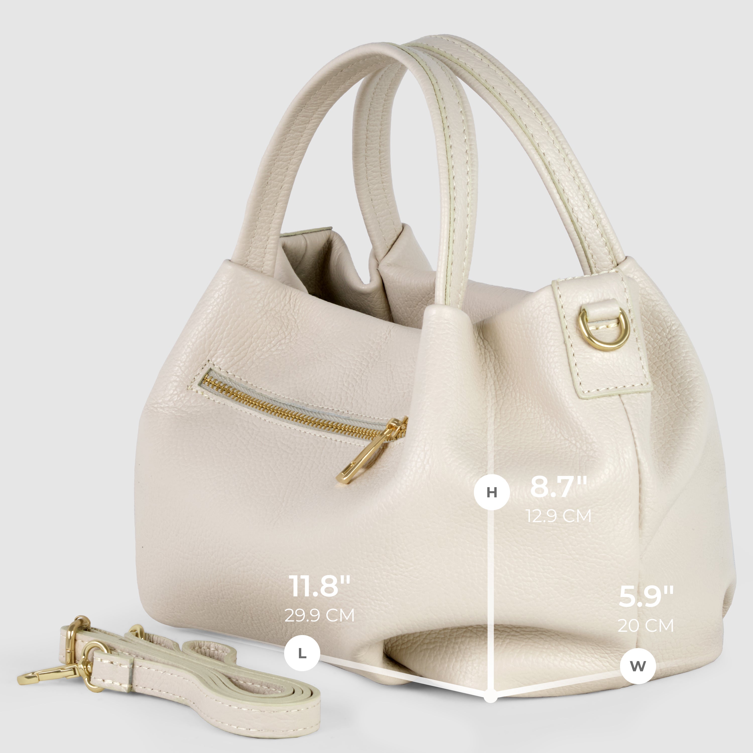 Italian Genuine Calf Leather Top-Handle Bag 322055