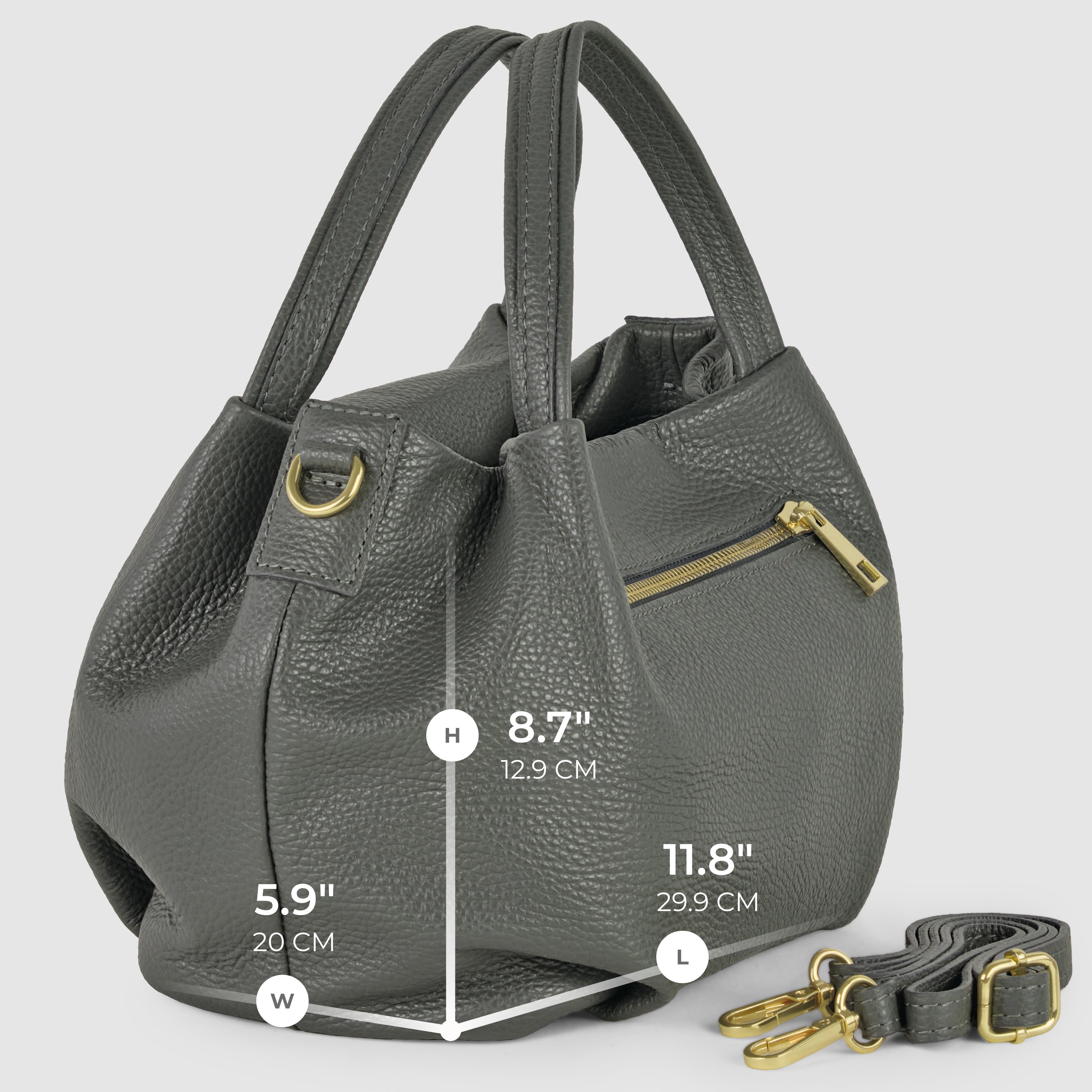 Italian Genuine Calf Leather Top-Handle Bag 322055
