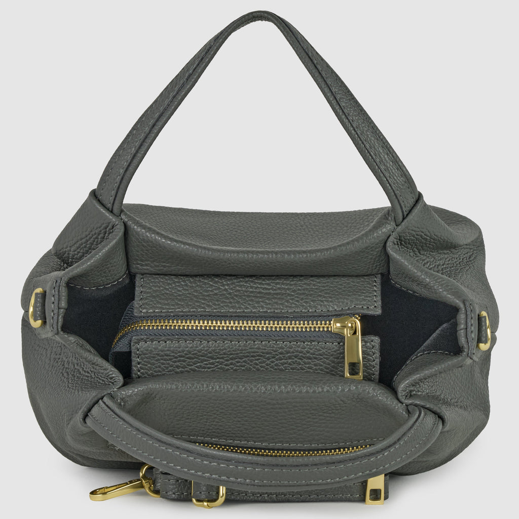 Italian Genuine Calf Leather Top-Handle Bag 322055