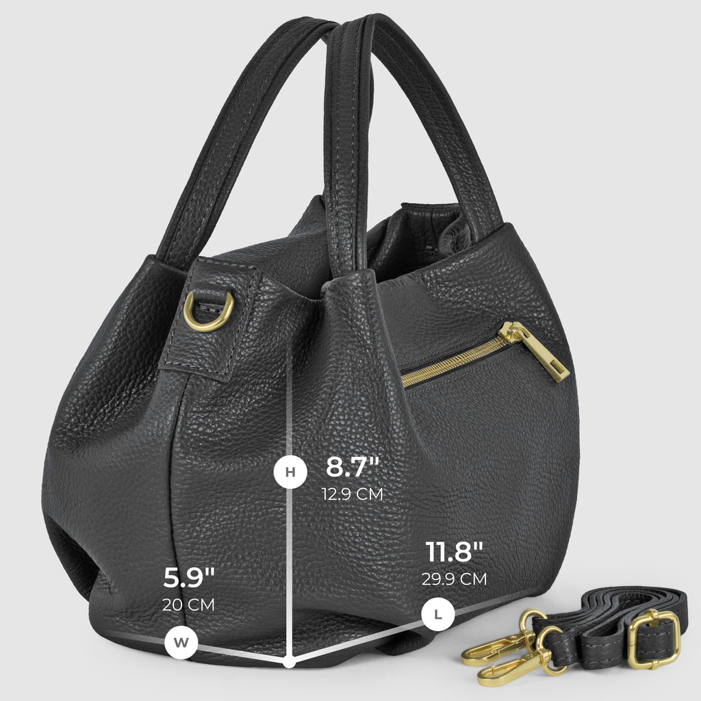 Italian Genuine Calf Leather Top-Handle Bag 322055