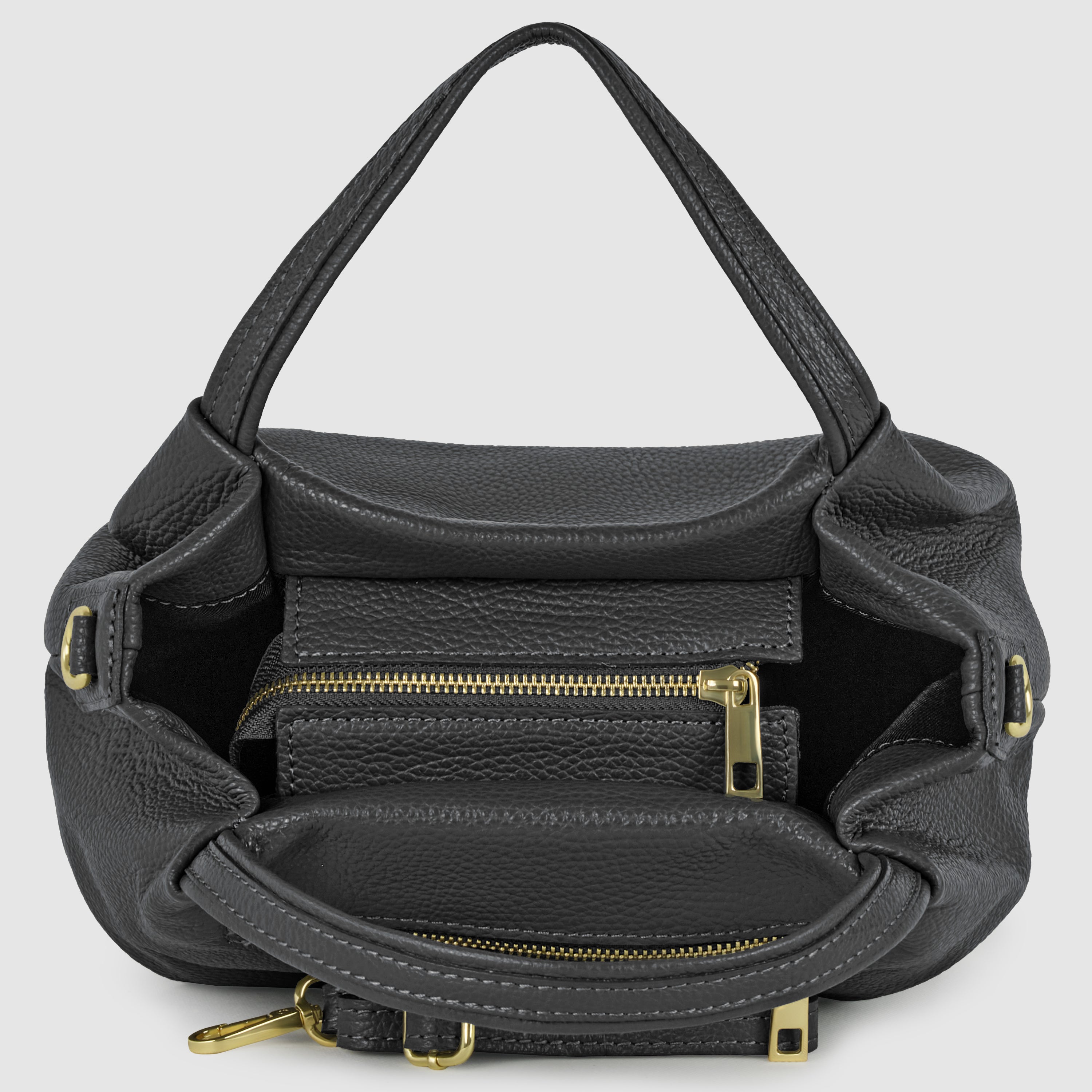 Italian Genuine Calf Leather Top-Handle Bag 322055