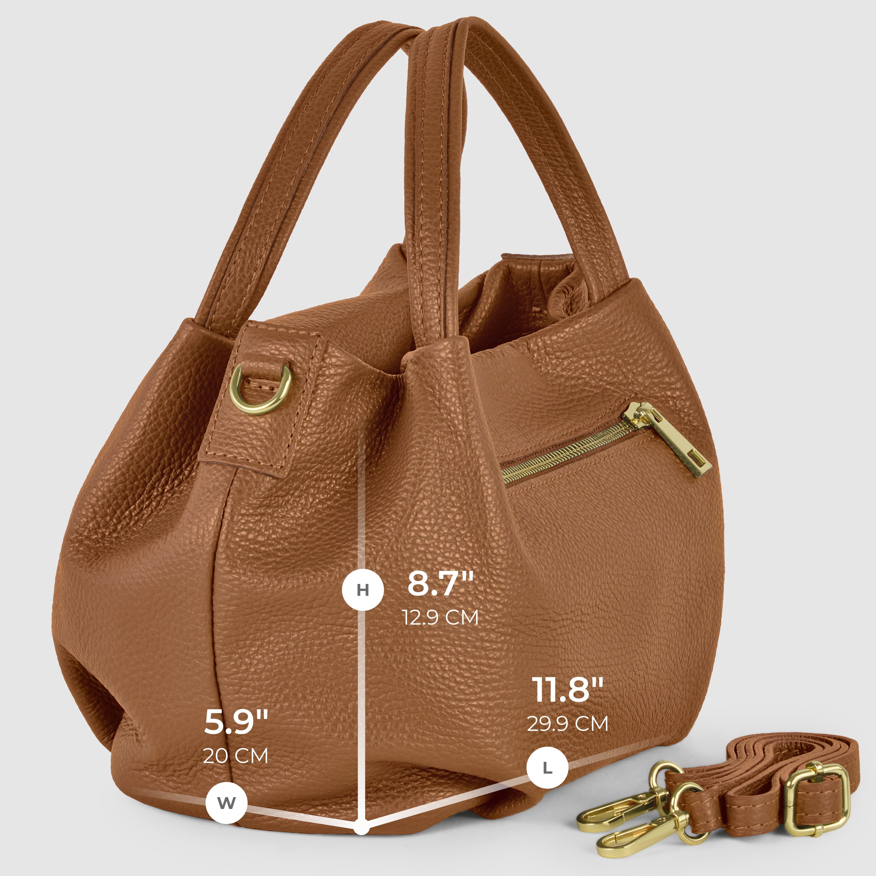Italian Genuine Calf Leather Top-Handle Bag 322055