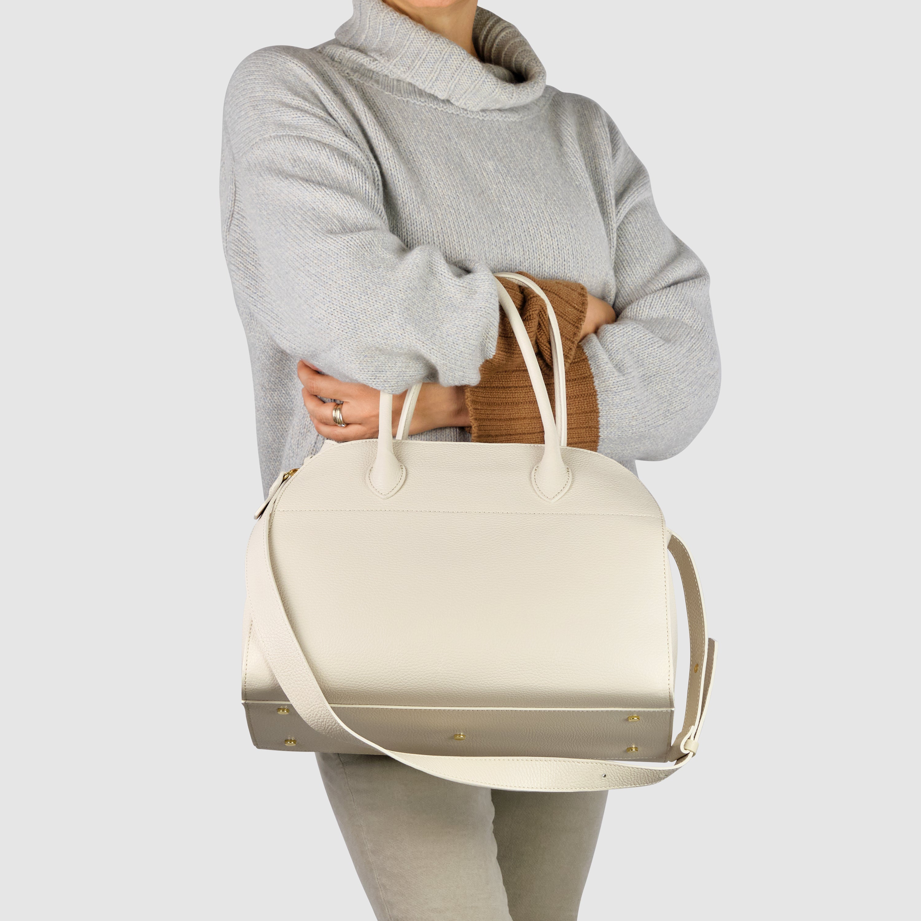 Italian Genuine Calf Leather Top-Handle Bag 413912