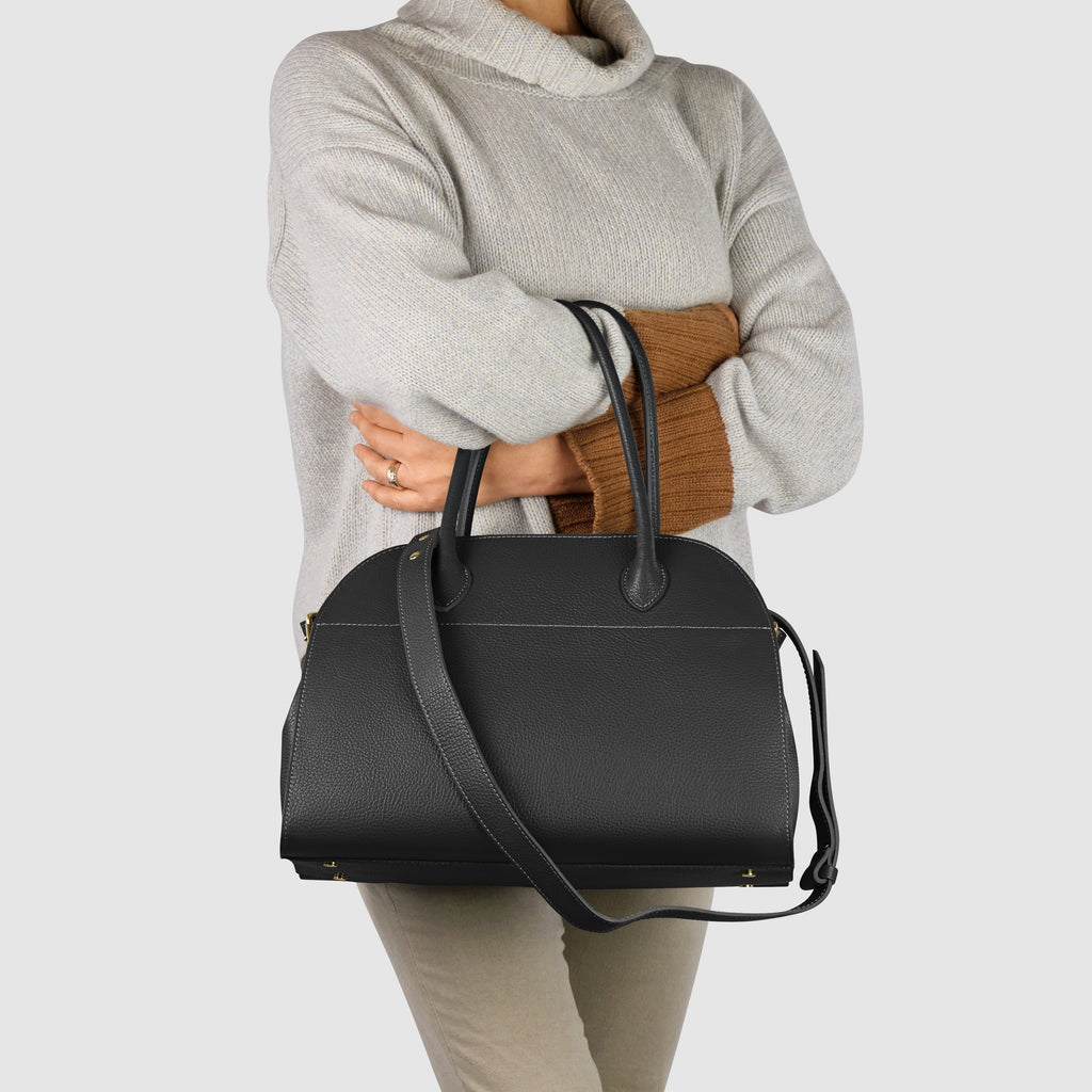 Italian Genuine Calf Leather Top-Handle Bag 413912