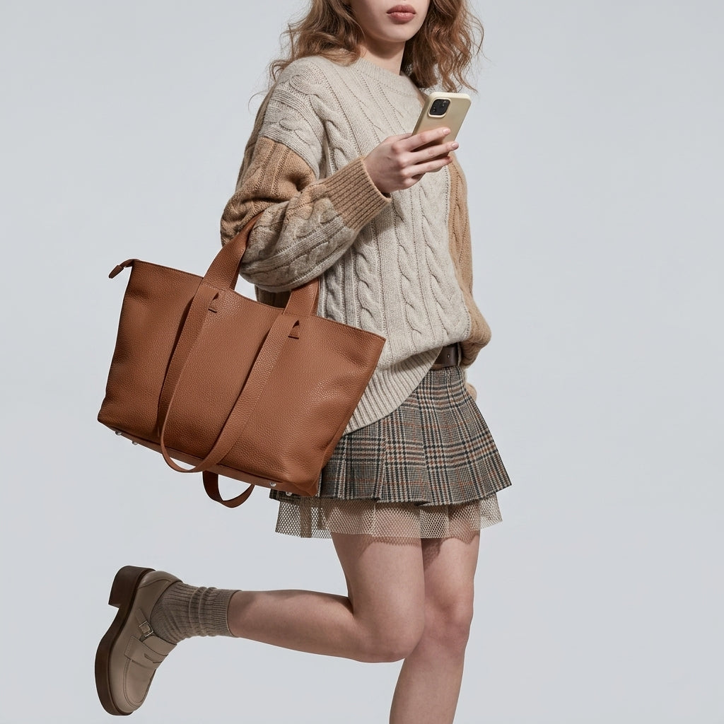 Italian Genuine Calf Leather Tote Bag 122500