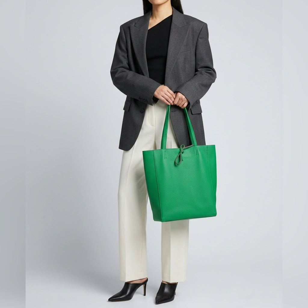 Italian Genuine Calf Leather Tote Bag 201718