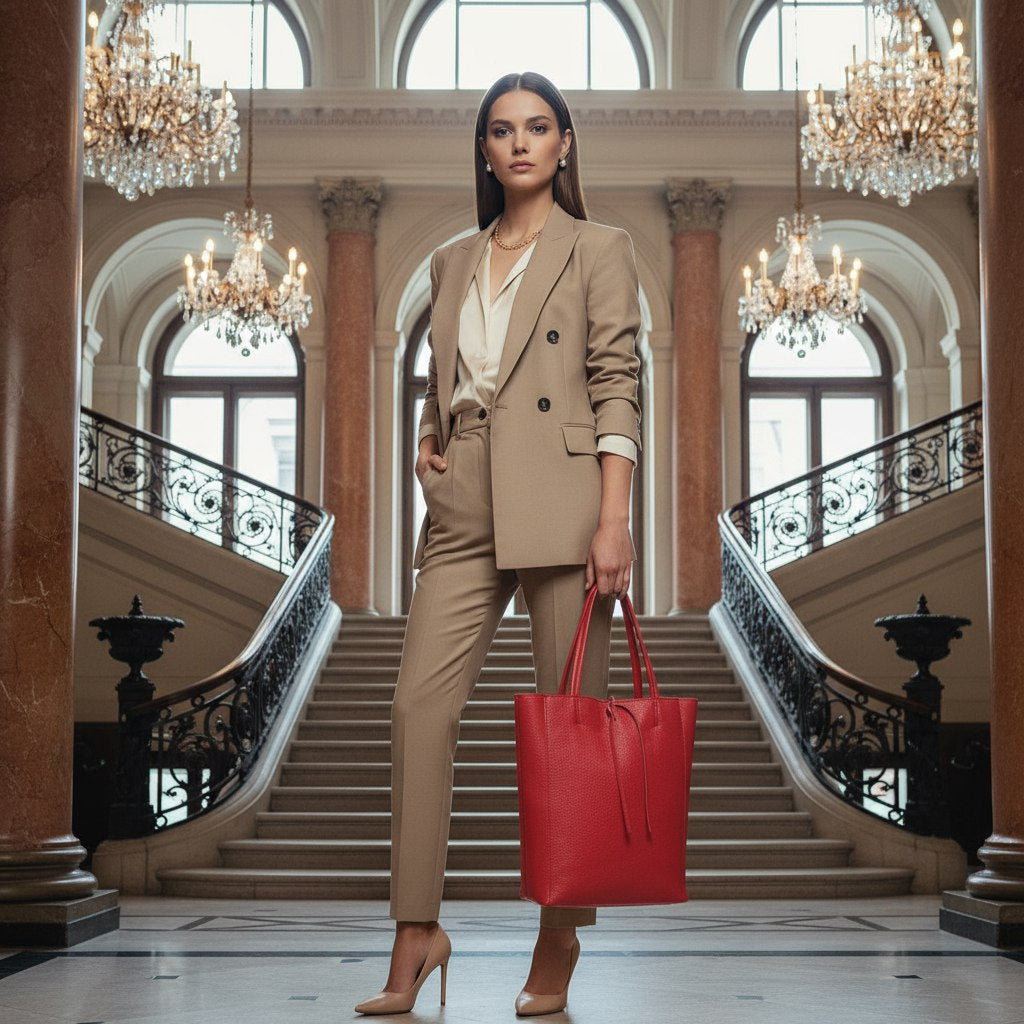 Italian Genuine Calf Leather Tote Bag 201718