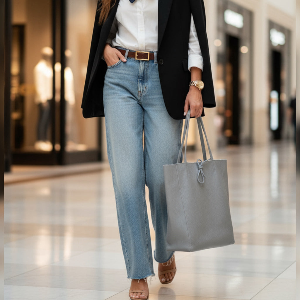 Italian Genuine Calf Leather Tote Bag 201718
