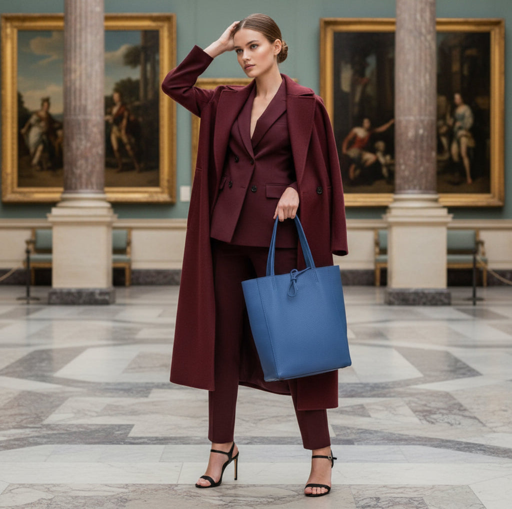 Italian Genuine Calf Leather Tote Bag 201718