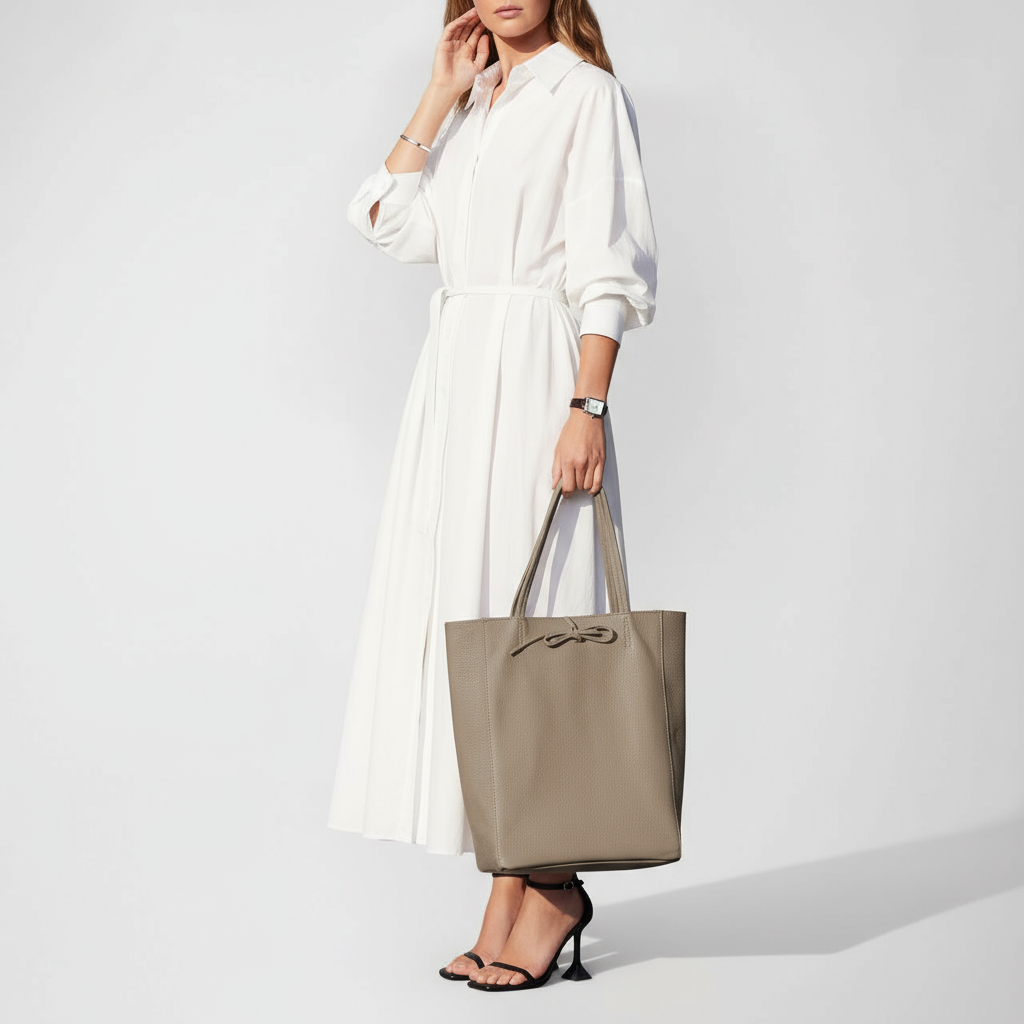 Italian Genuine Calf Leather Tote Bag 201718