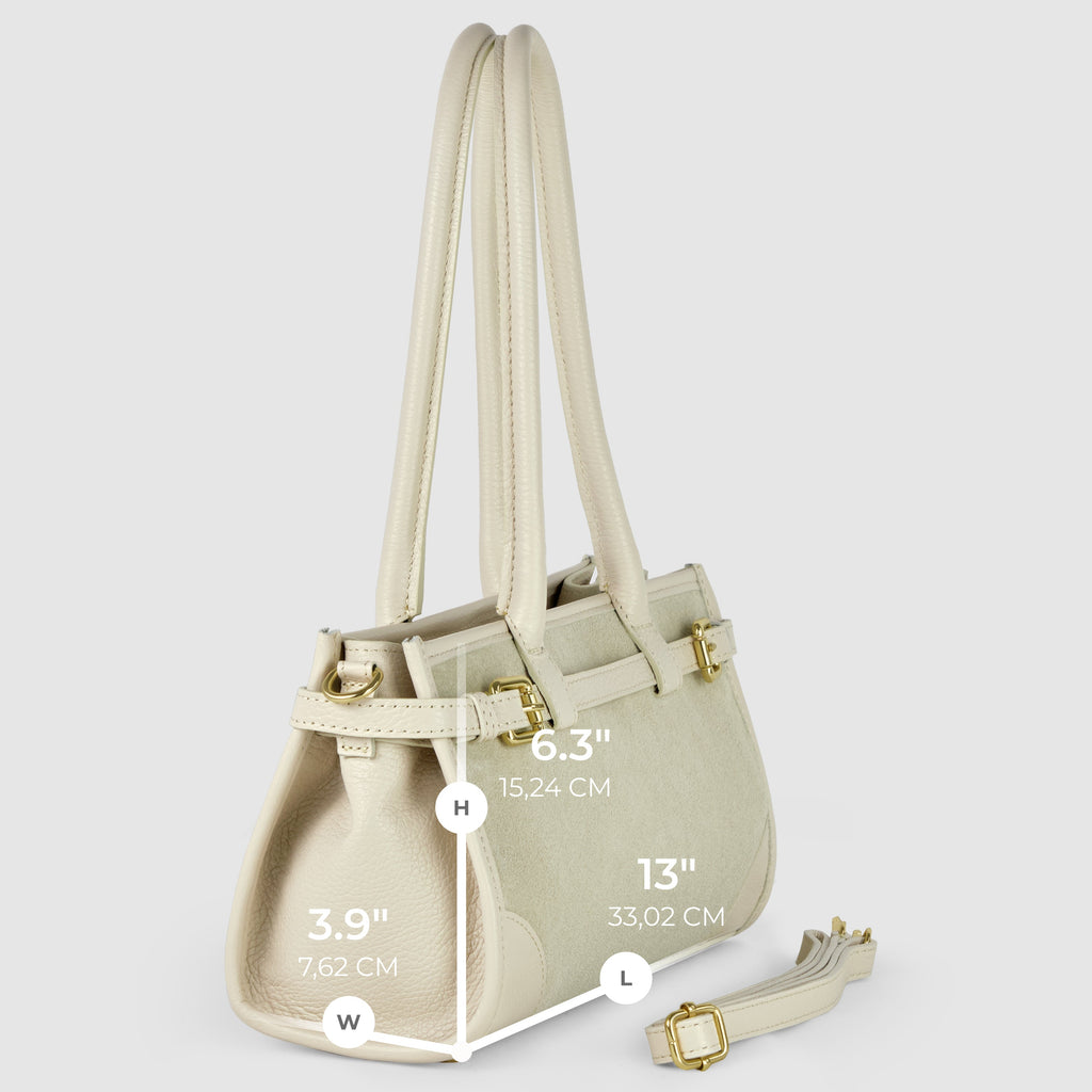 Italian Genuine Suede & Calf Leather Shoulder Bag 282615