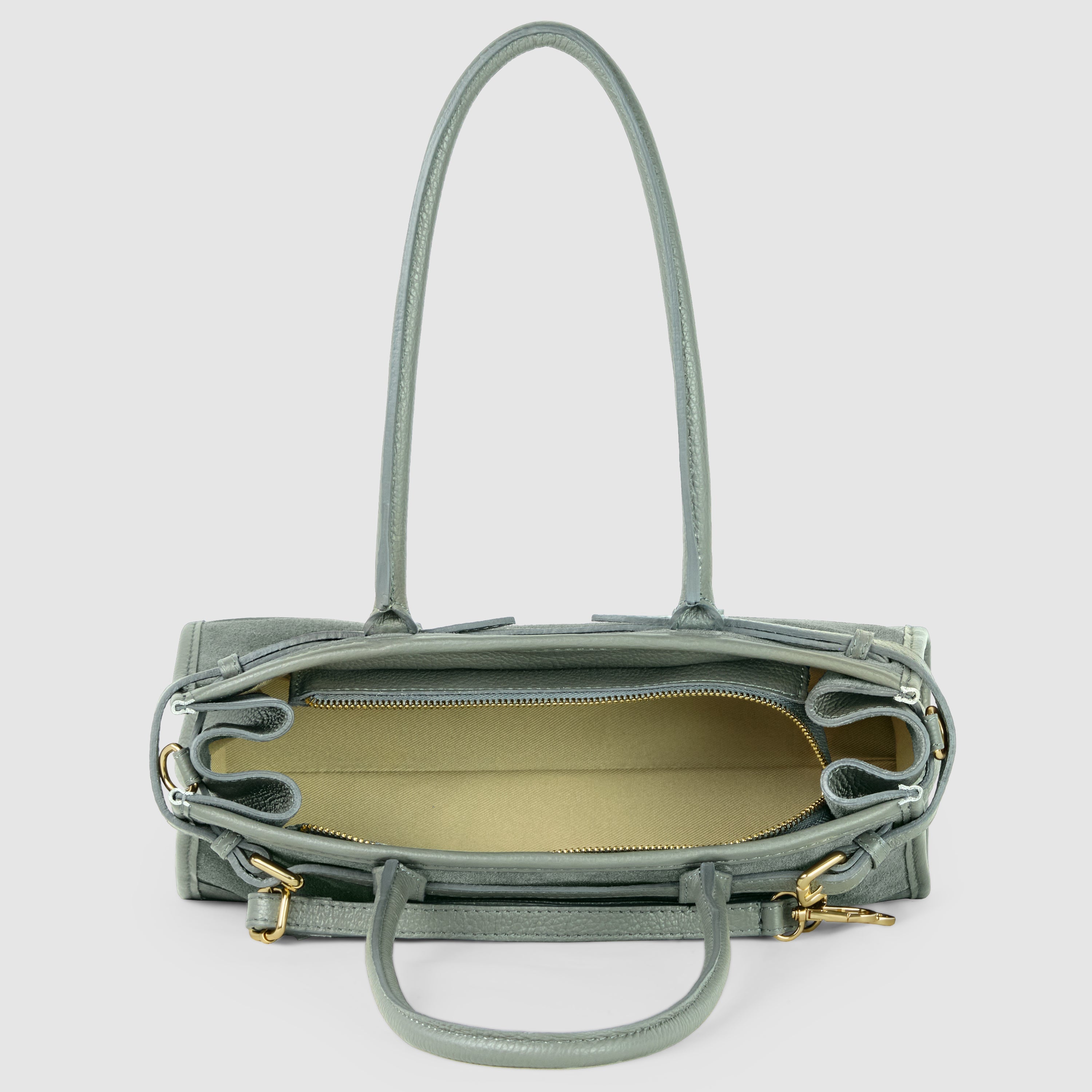 Italian Genuine Suede & Calf Leather Shoulder Bag 282615