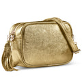 Italian Genuine Metallic Suede Crossbody Bag 231302
