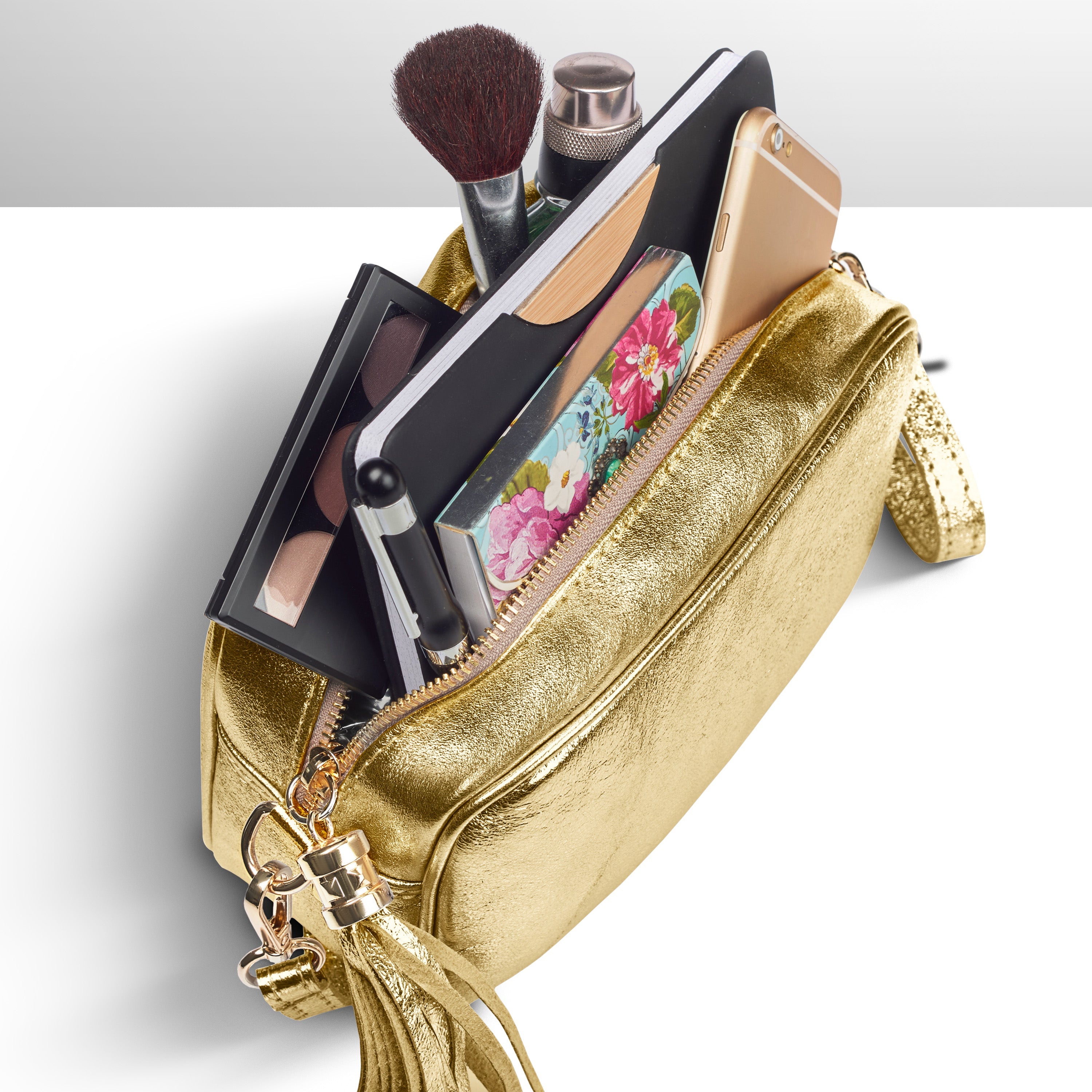 Italian Genuine Metallic Suede Crossbody Bag 231302