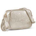 Italian Genuine Metallic Suede Crossbody Bag 231302