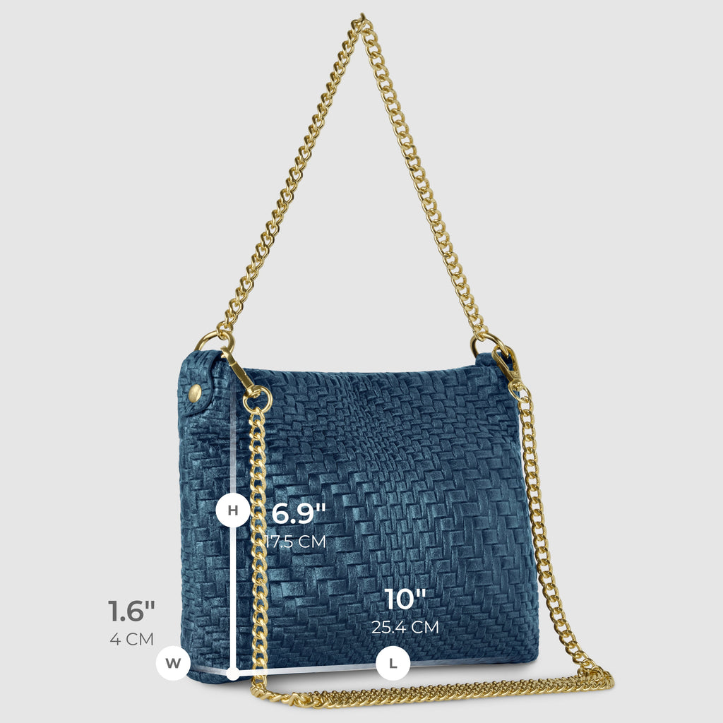 Italian Genuine Grid Suede Crossbody Bag 101315