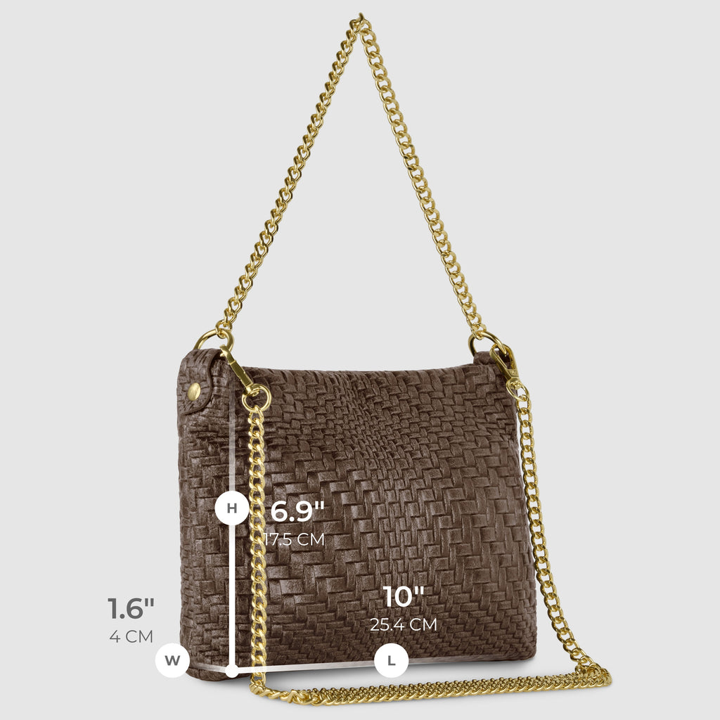 Italian Genuine Grid Suede Crossbody Bag 101315