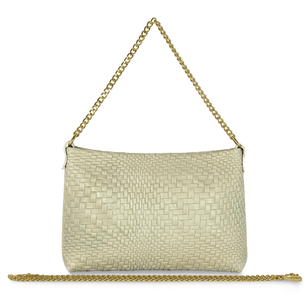 Italian Genuine Grid Suede Crossbody Bag 101315
